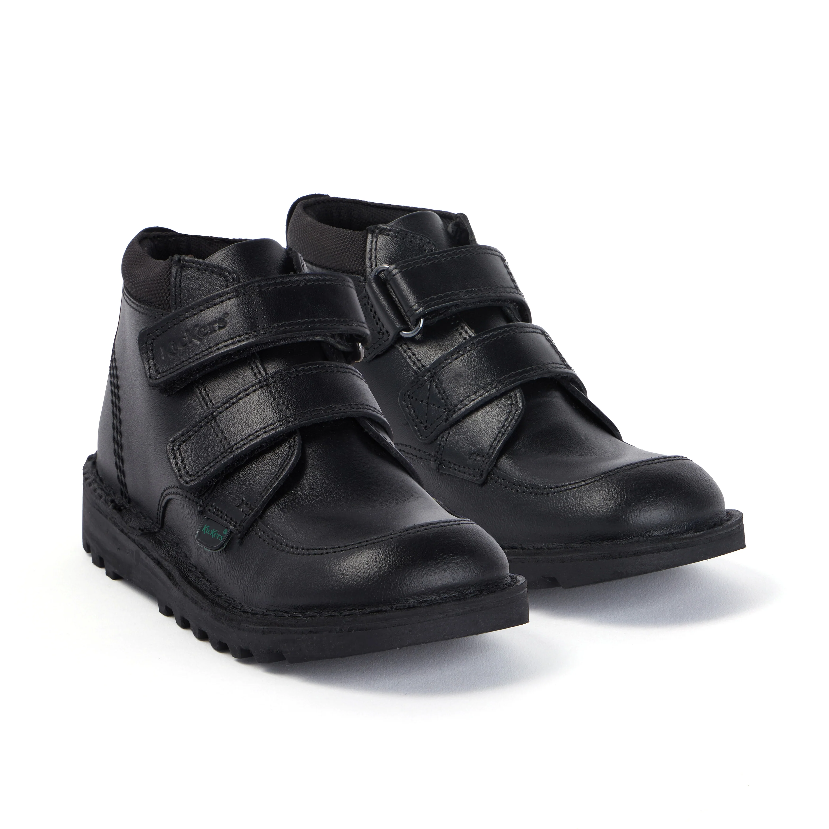 Junior Boys Kick Hi Scuff Leather Black - Image 3