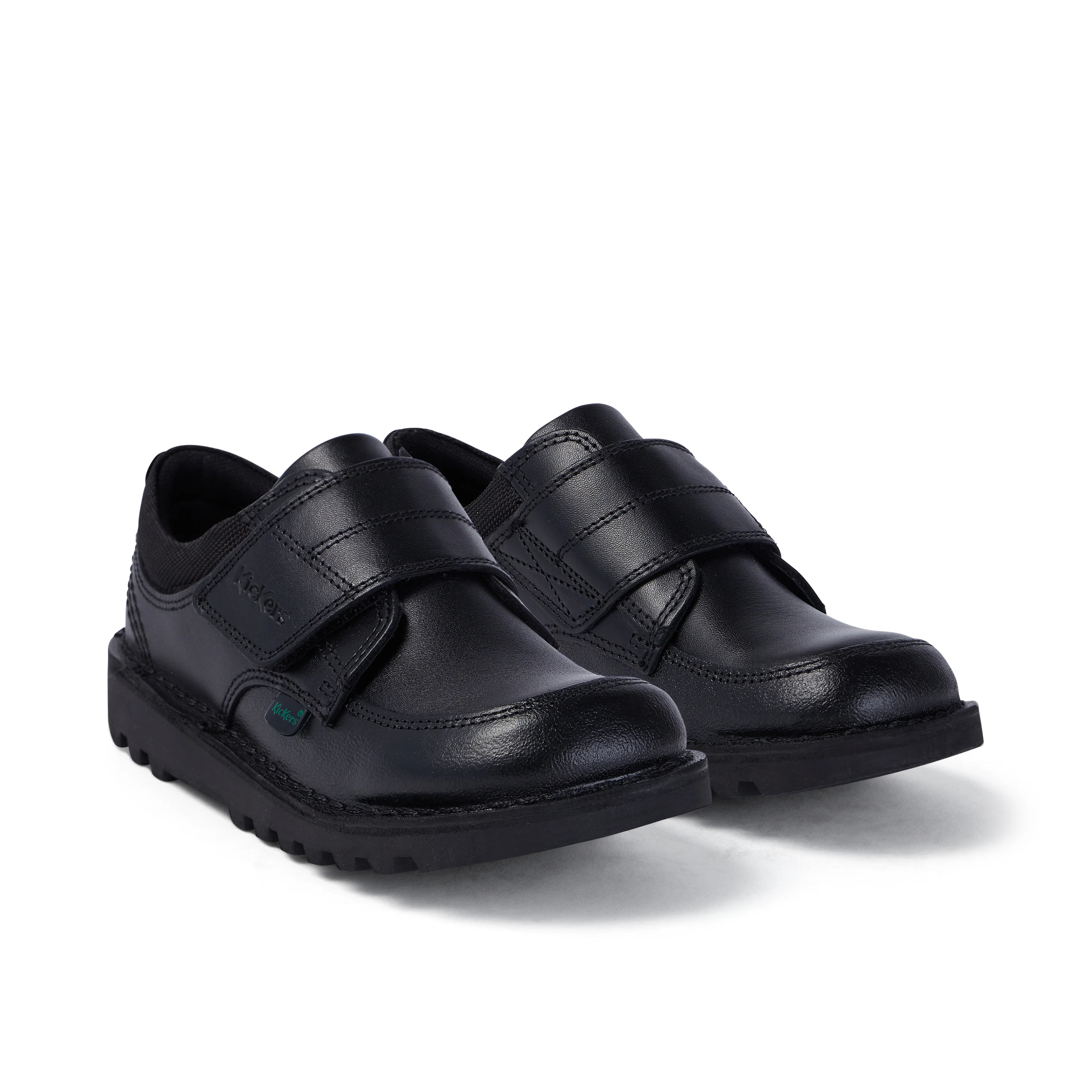 Junior Boys Kick Lo Scuff Leather Black - Image 3