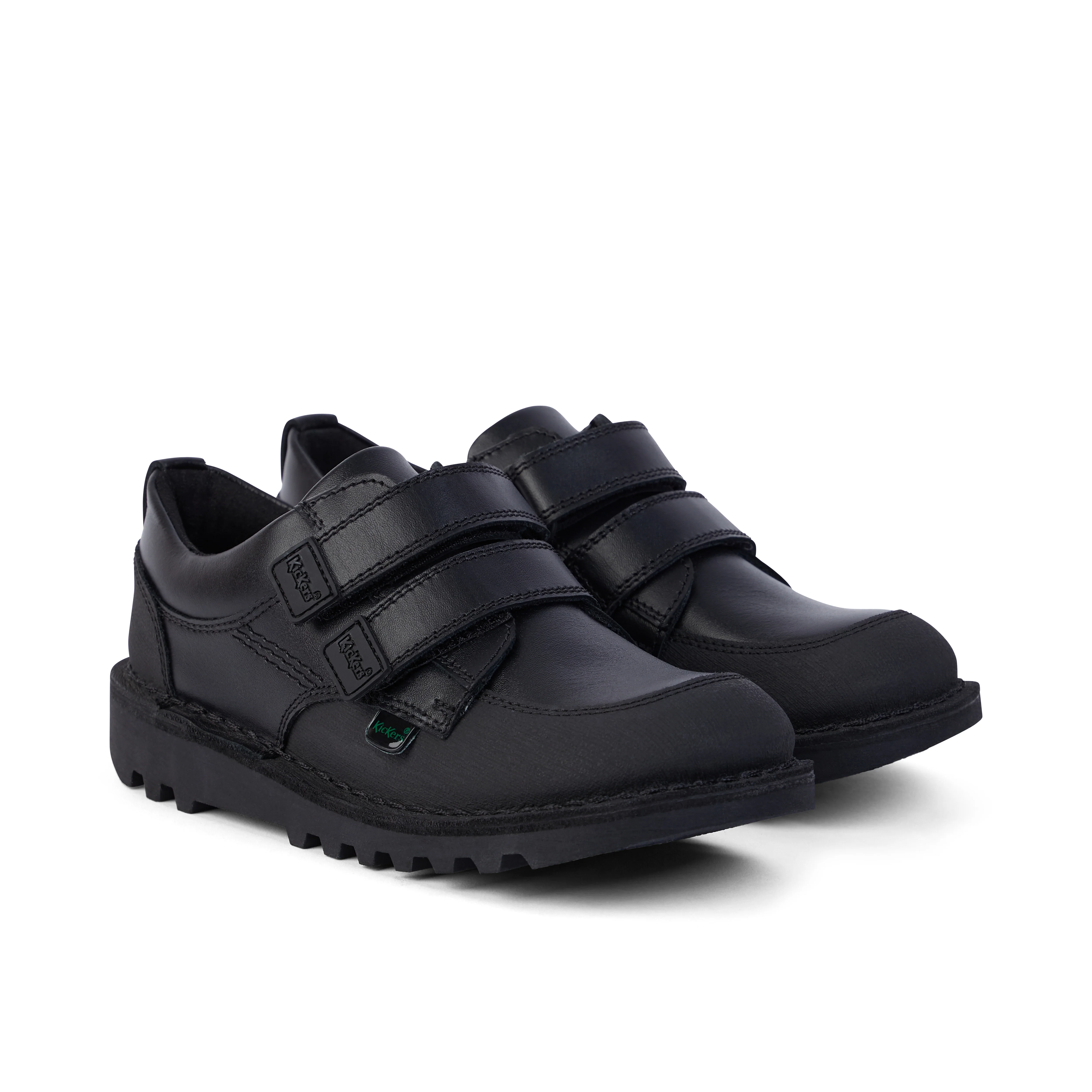 Junior Boys Kick Scuff Twin Leather Black - Image 3