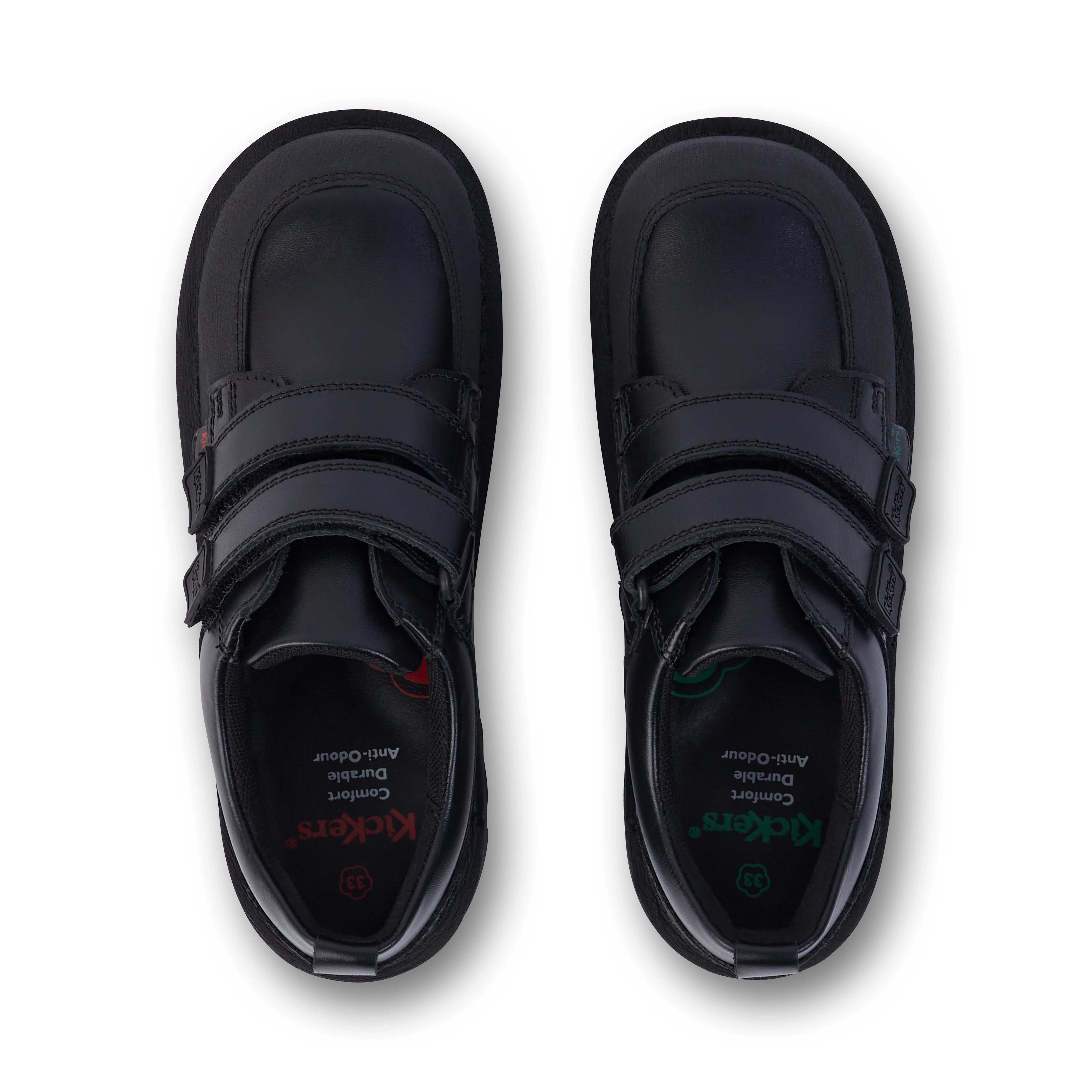 Junior Boys Kick Scuff Twin Leather Black - Image 4
