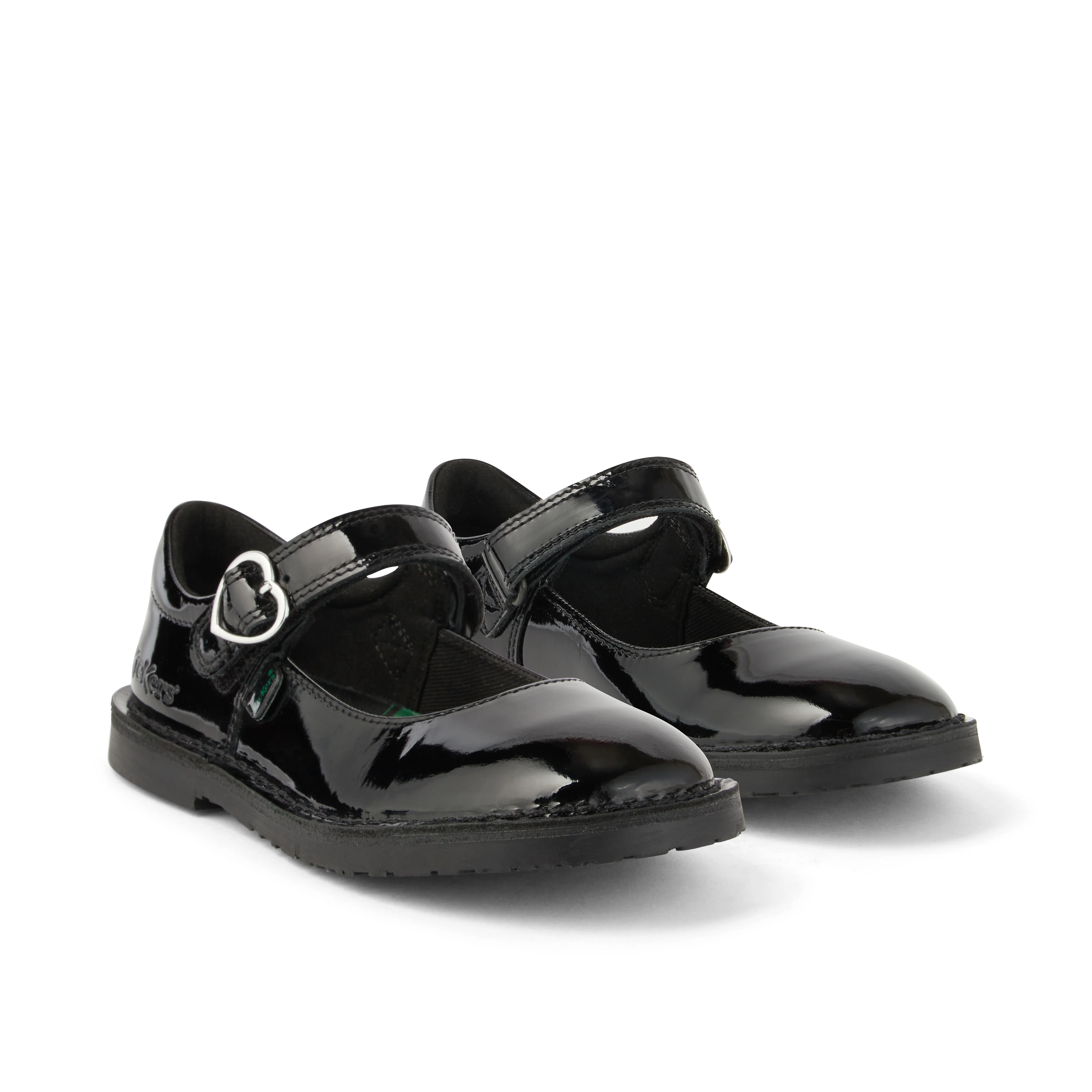 Junior Girls Adlar Heart Mj Patent Leather Black - Image 3