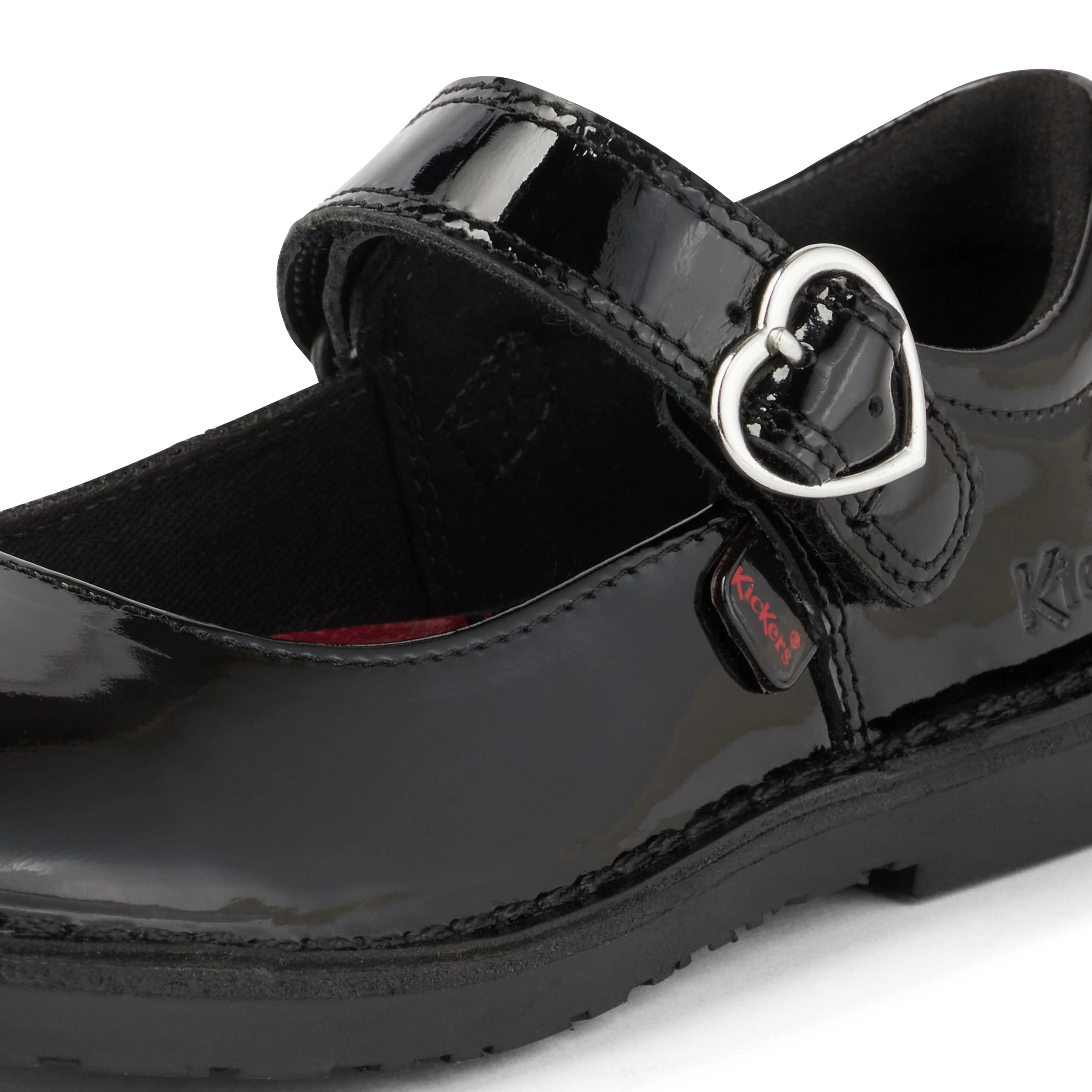 Junior Girls Adlar Heart Mj Patent Leather Black - Image 6