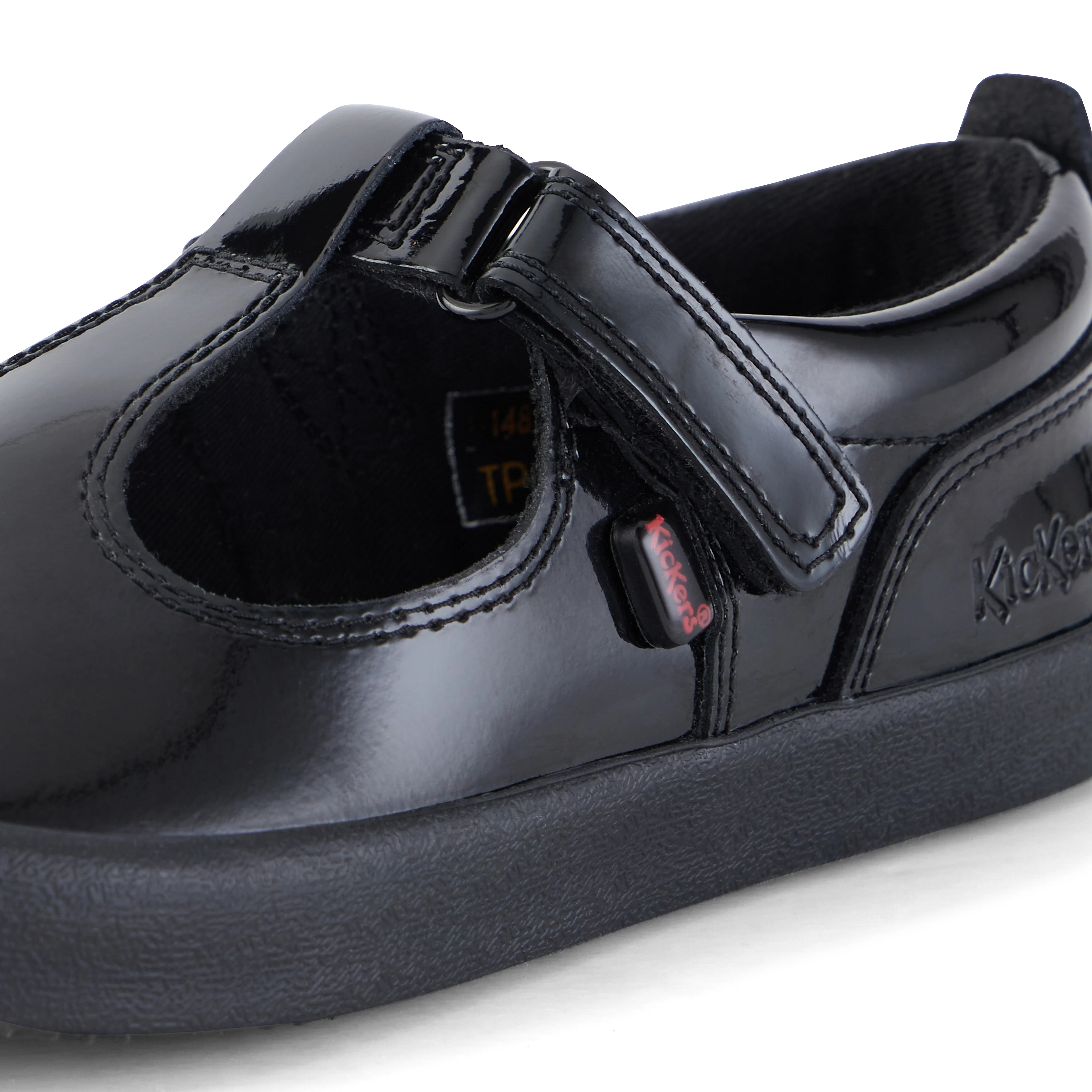 Junior Girls Kariko T Bar Patent Leather Black - Image 6