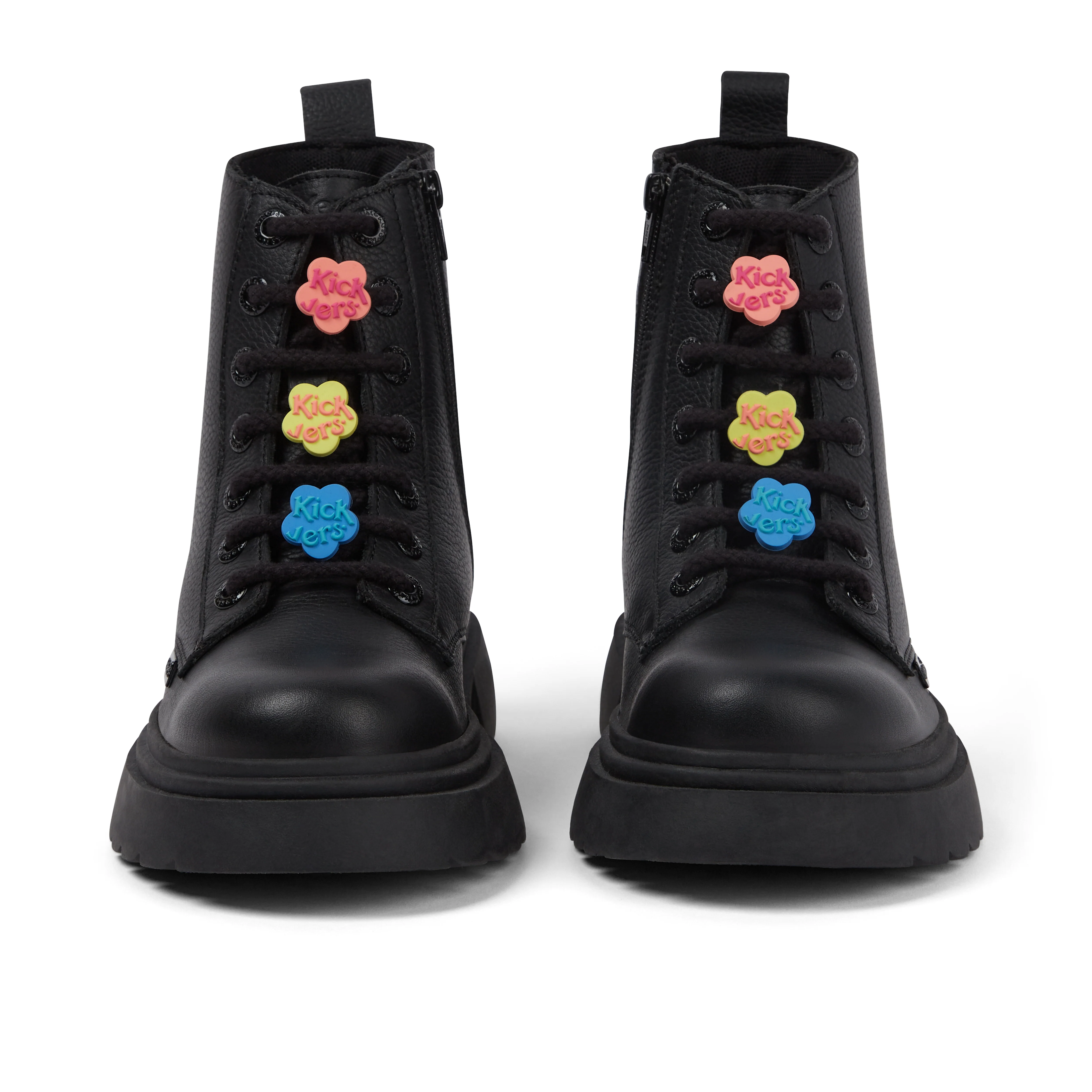 Junior Girls Kenzi Boot Charm Leather Black - Image 2