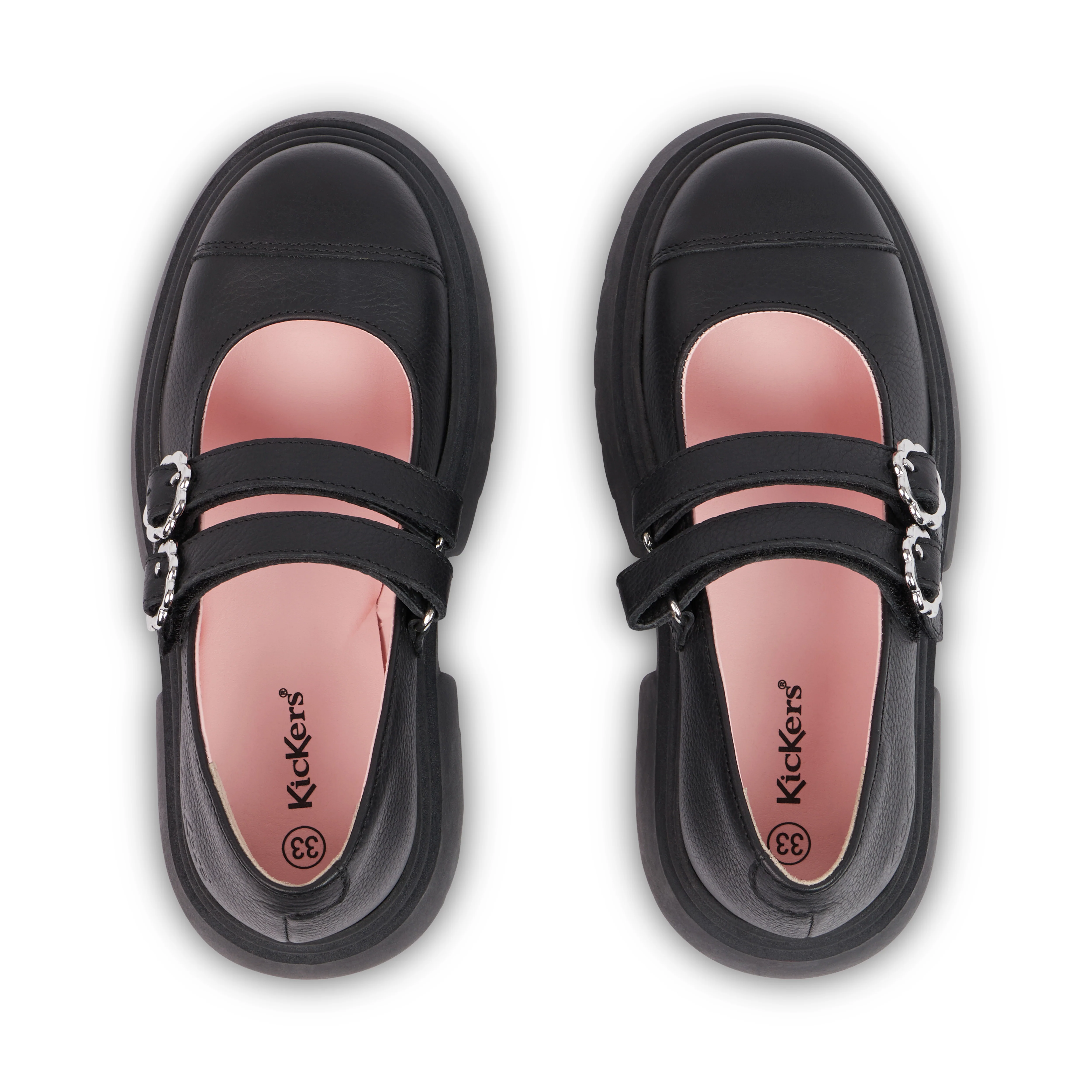 Junior Girls Kenzi MJ Shoes Leather Black - Image 4
