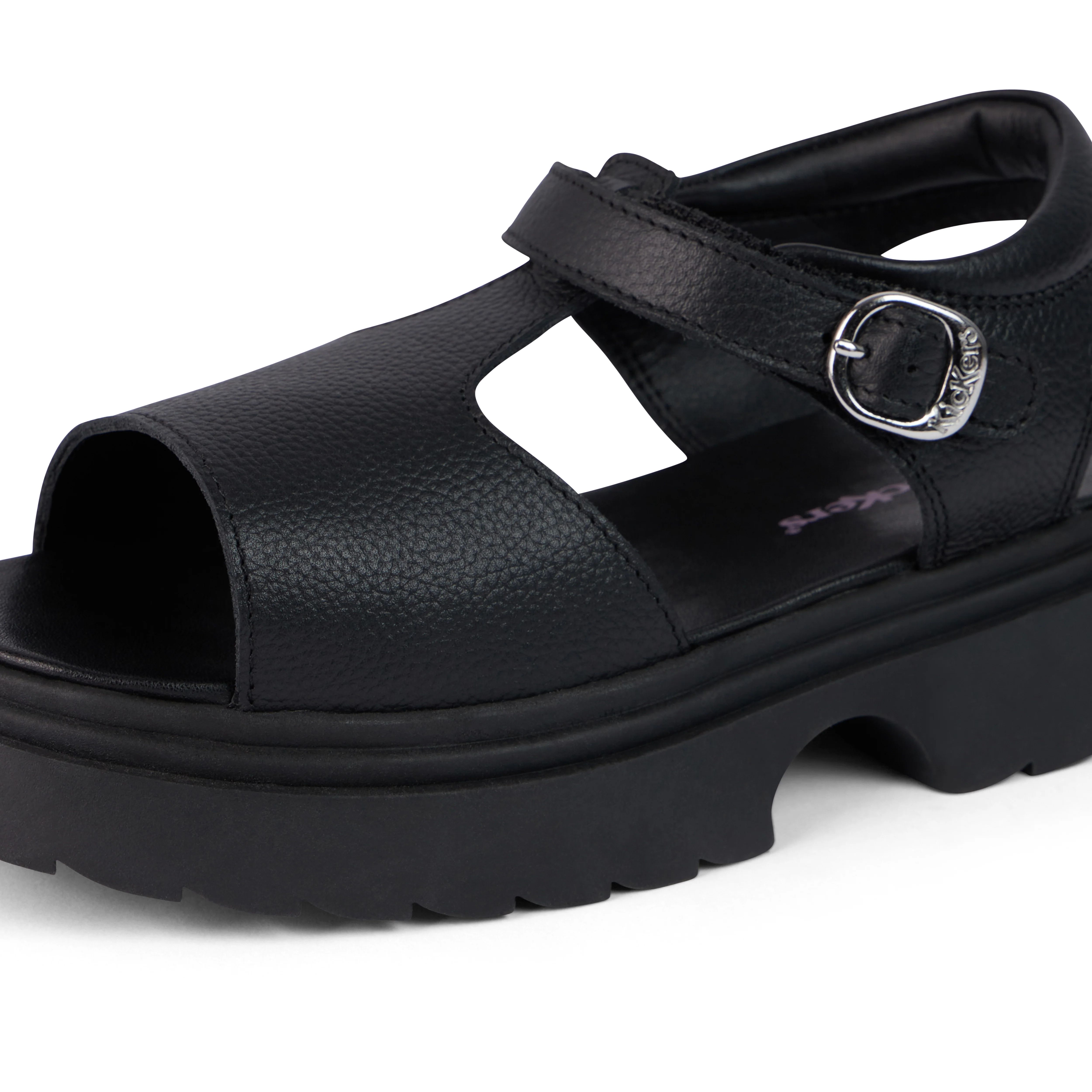 Junior Girls Kenzi Sandals Leather Black - Image 4