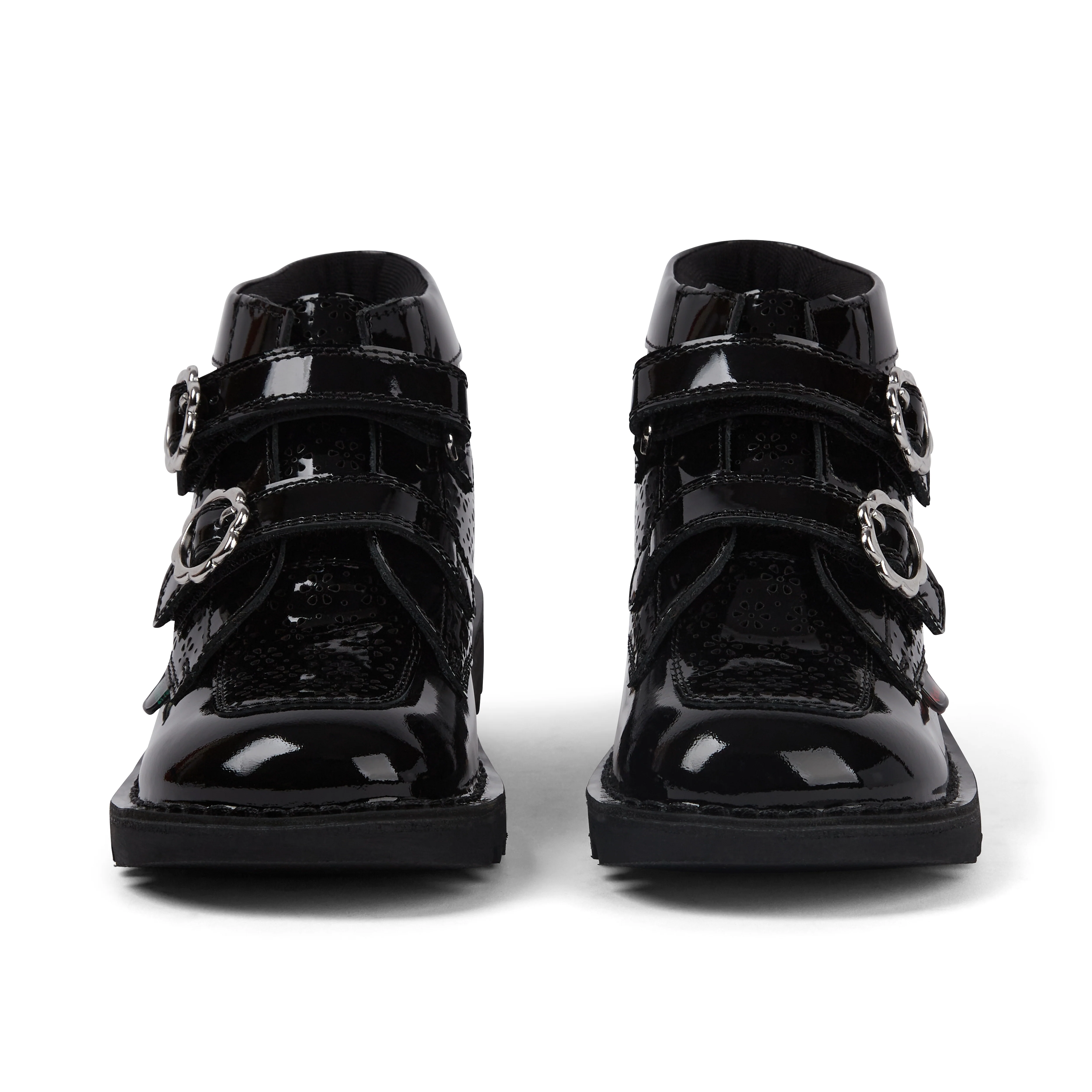 Junior Girls Kick Hi Meadow Patent Leather Boots Black - Image 2