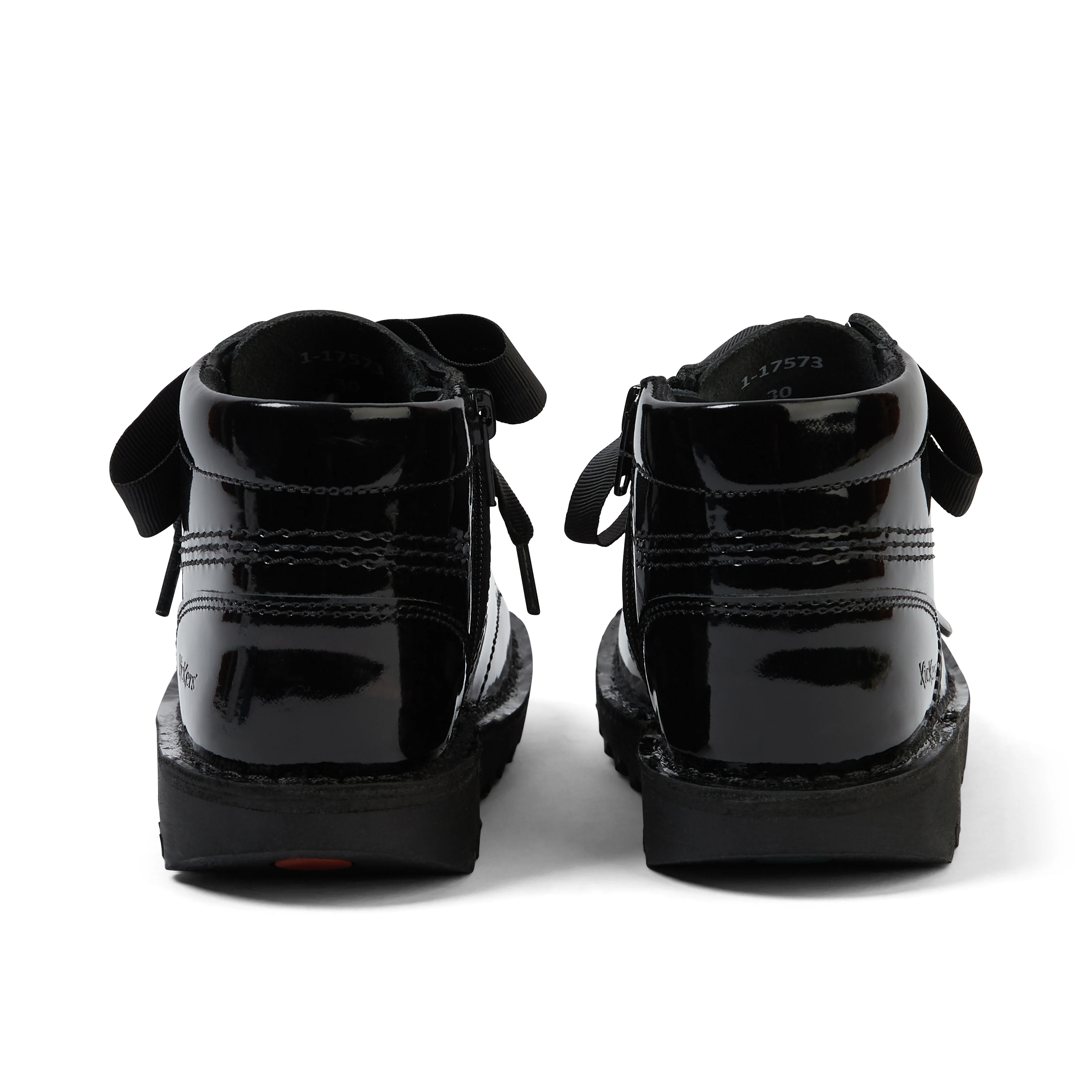 Junior Girls Kick Hi Ribbon Patent Leather Black - Image 5