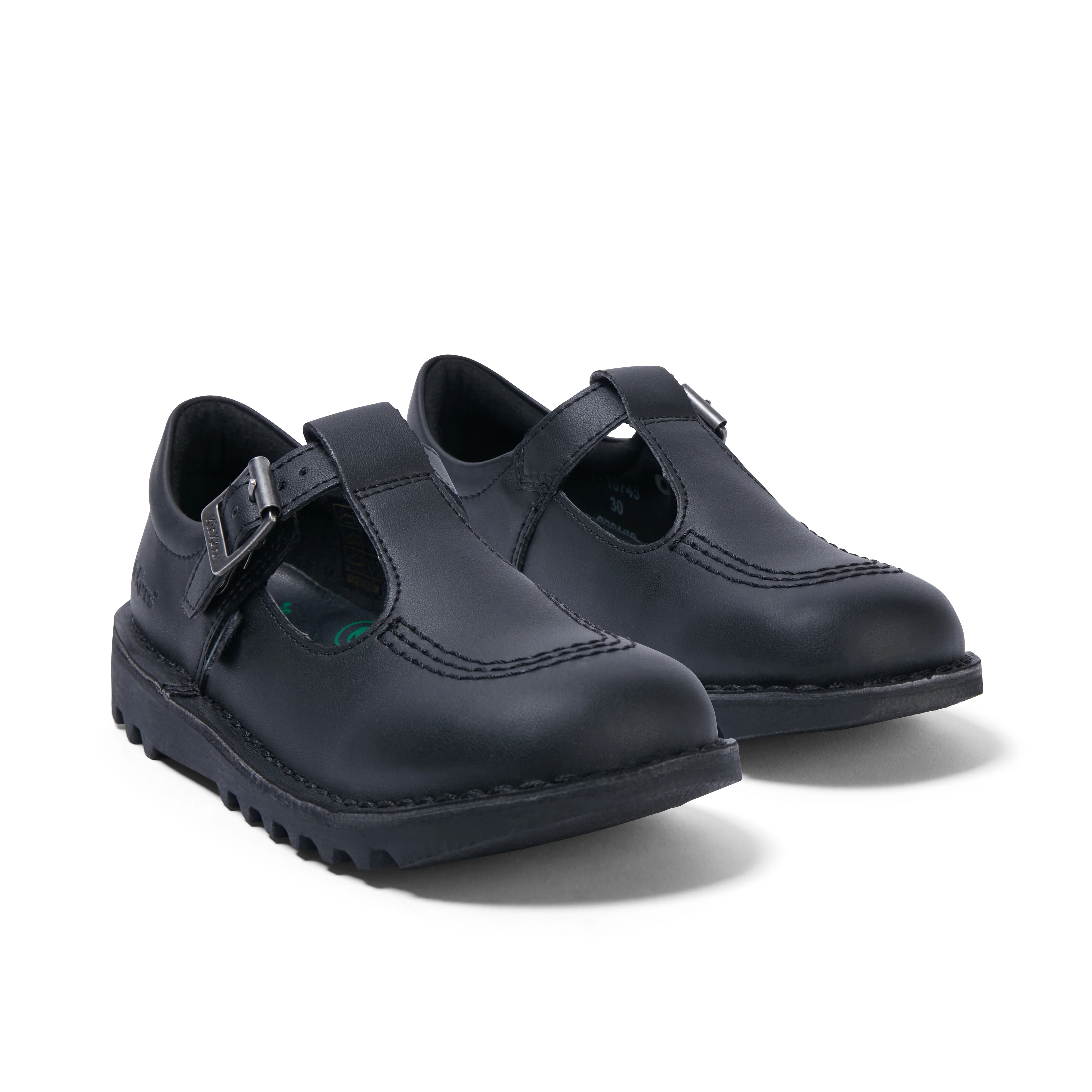 Junior Girls Kick T Bar Leather Alternative Black - Image 3