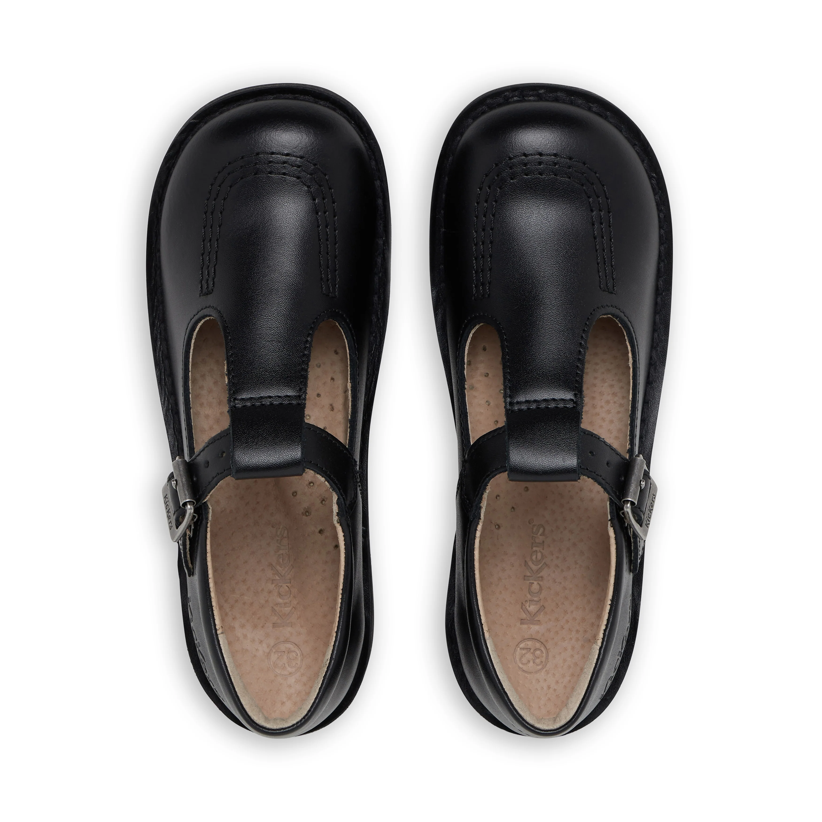Junior Girls Kick T Bar Leather Black - Image 4