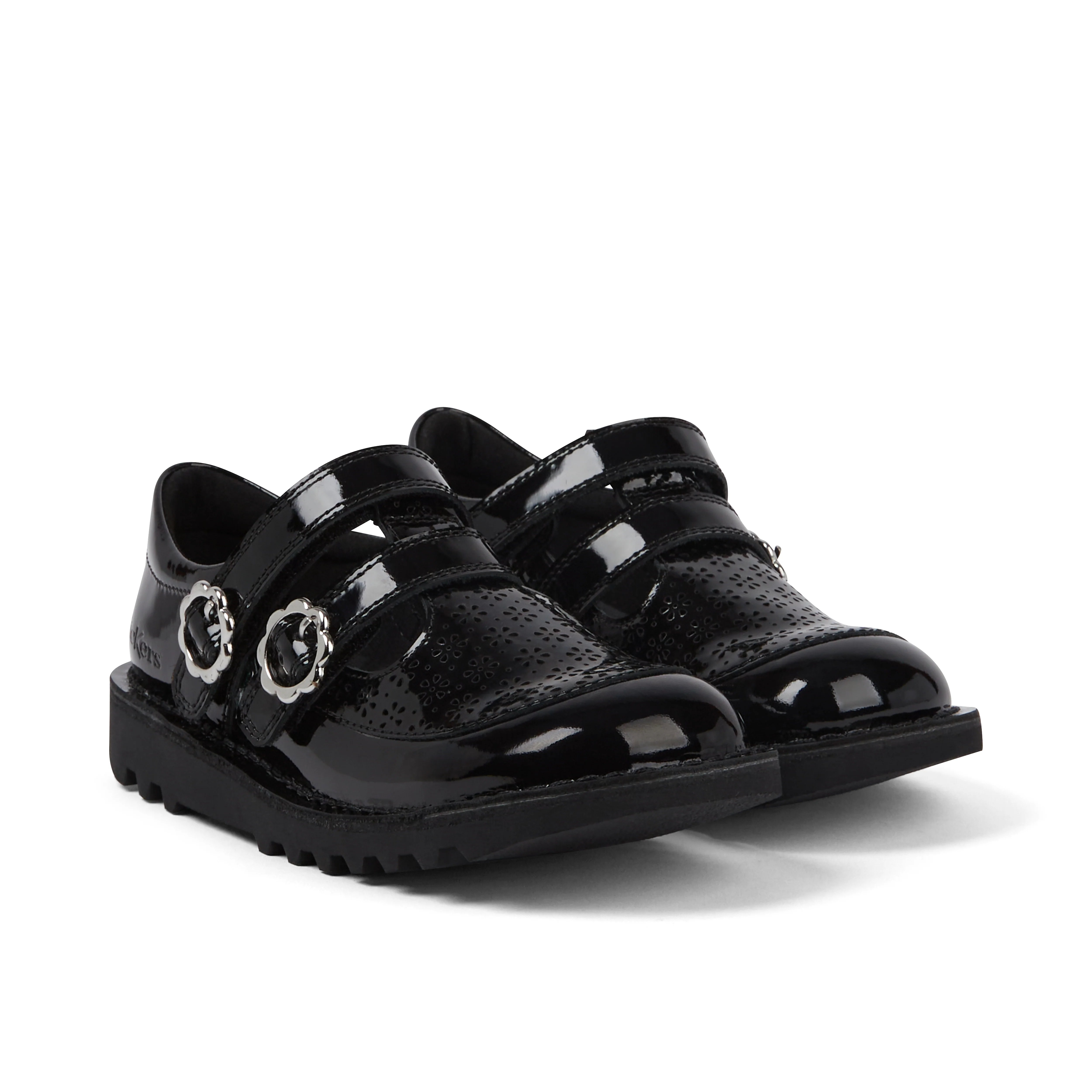 Junior Girls Kick T-Bar Meadow Patent Leather Black - Image 3