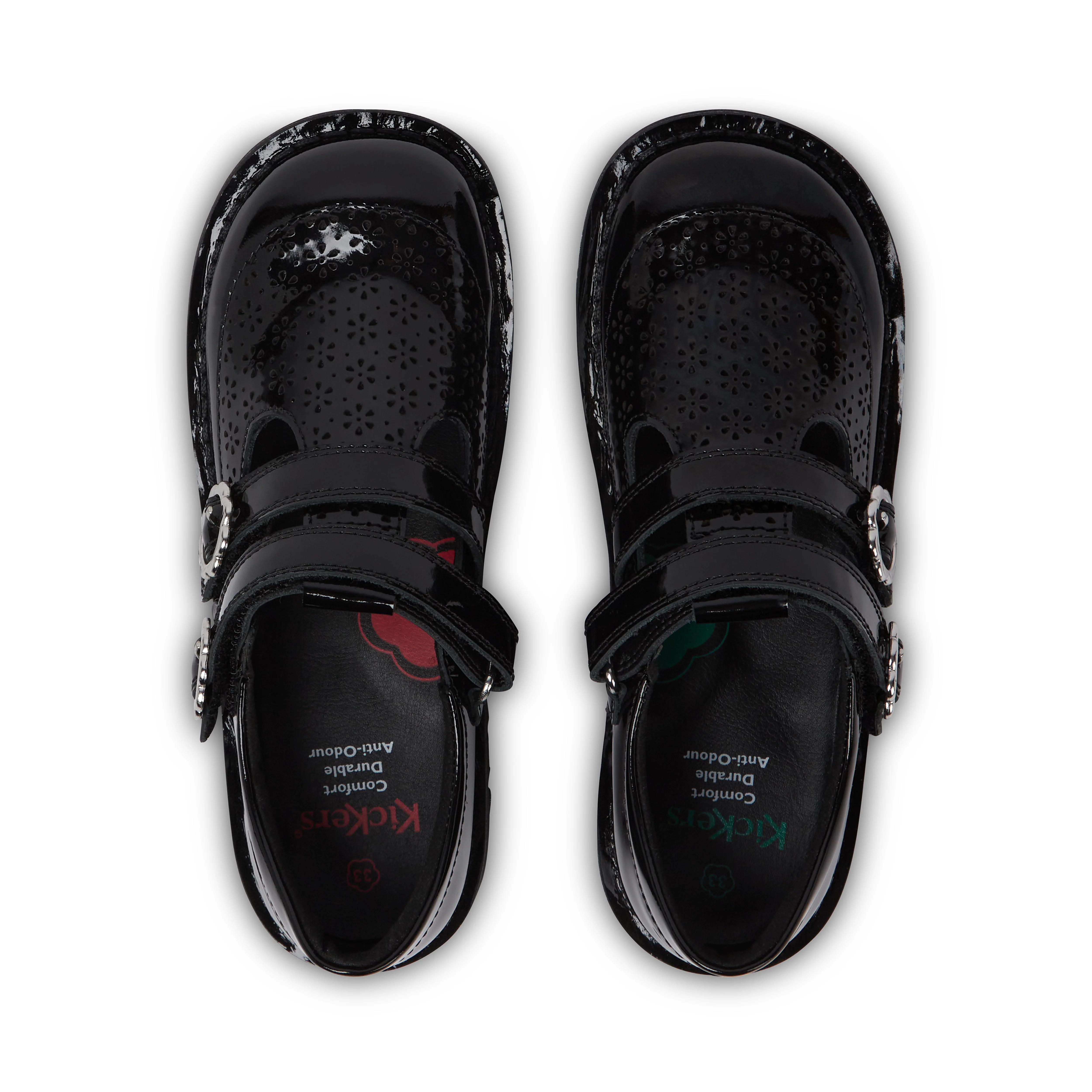 Junior Girls Kick T-Bar Meadow Patent Leather Black - Image 4
