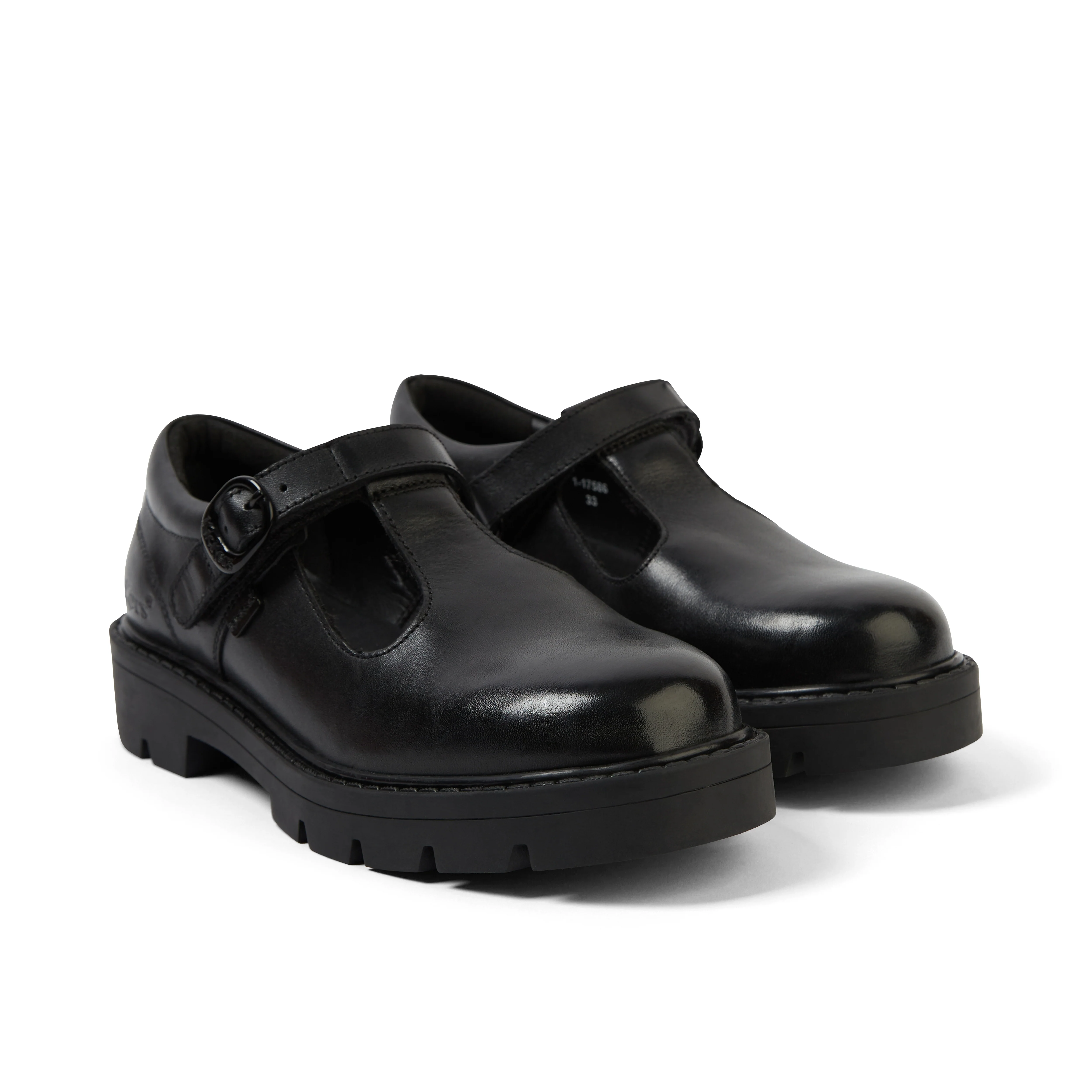 Junior Girls Kori T Bar Leather Black - Image 3