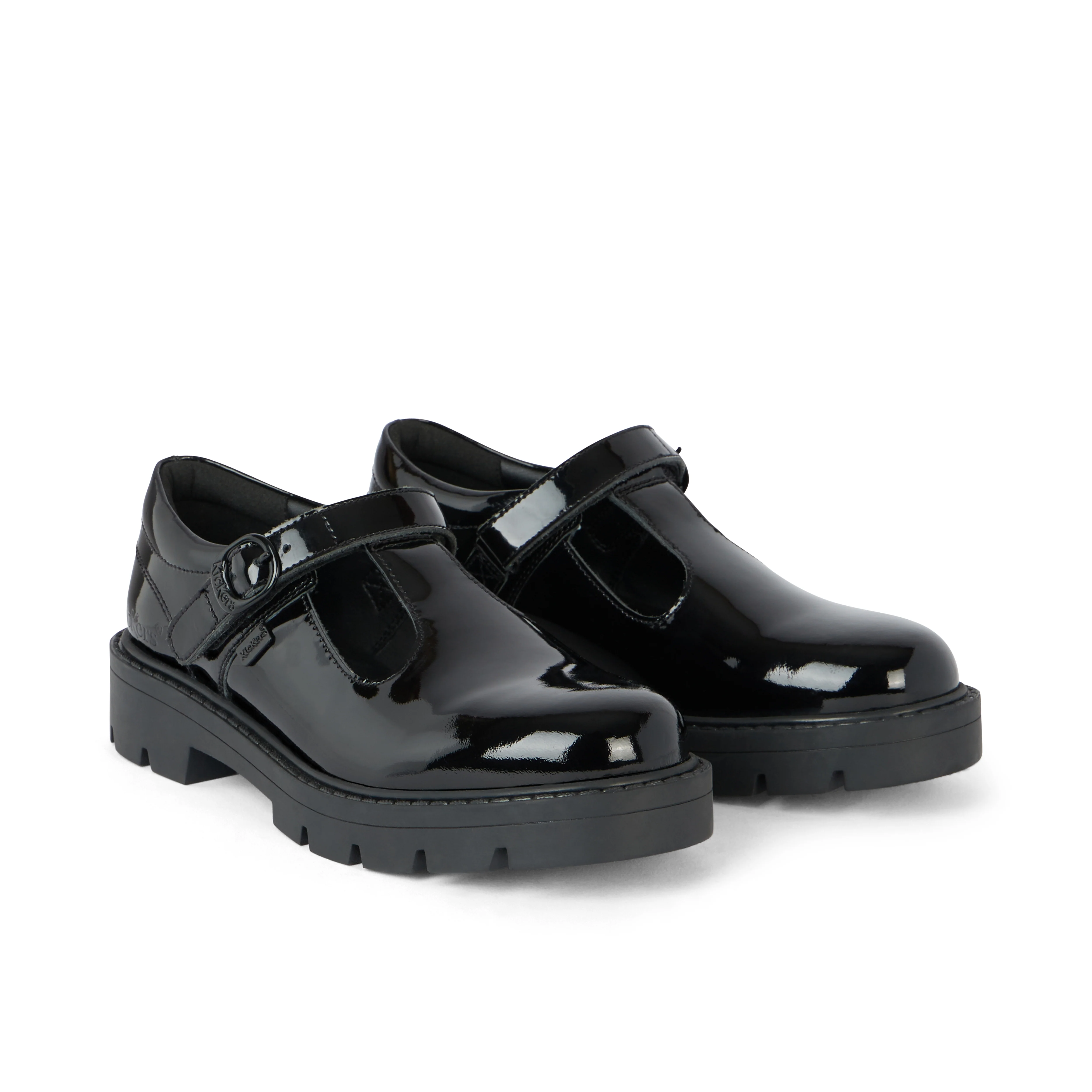 Junior Girls Kori T Bar Patent Leather Black - Image 3