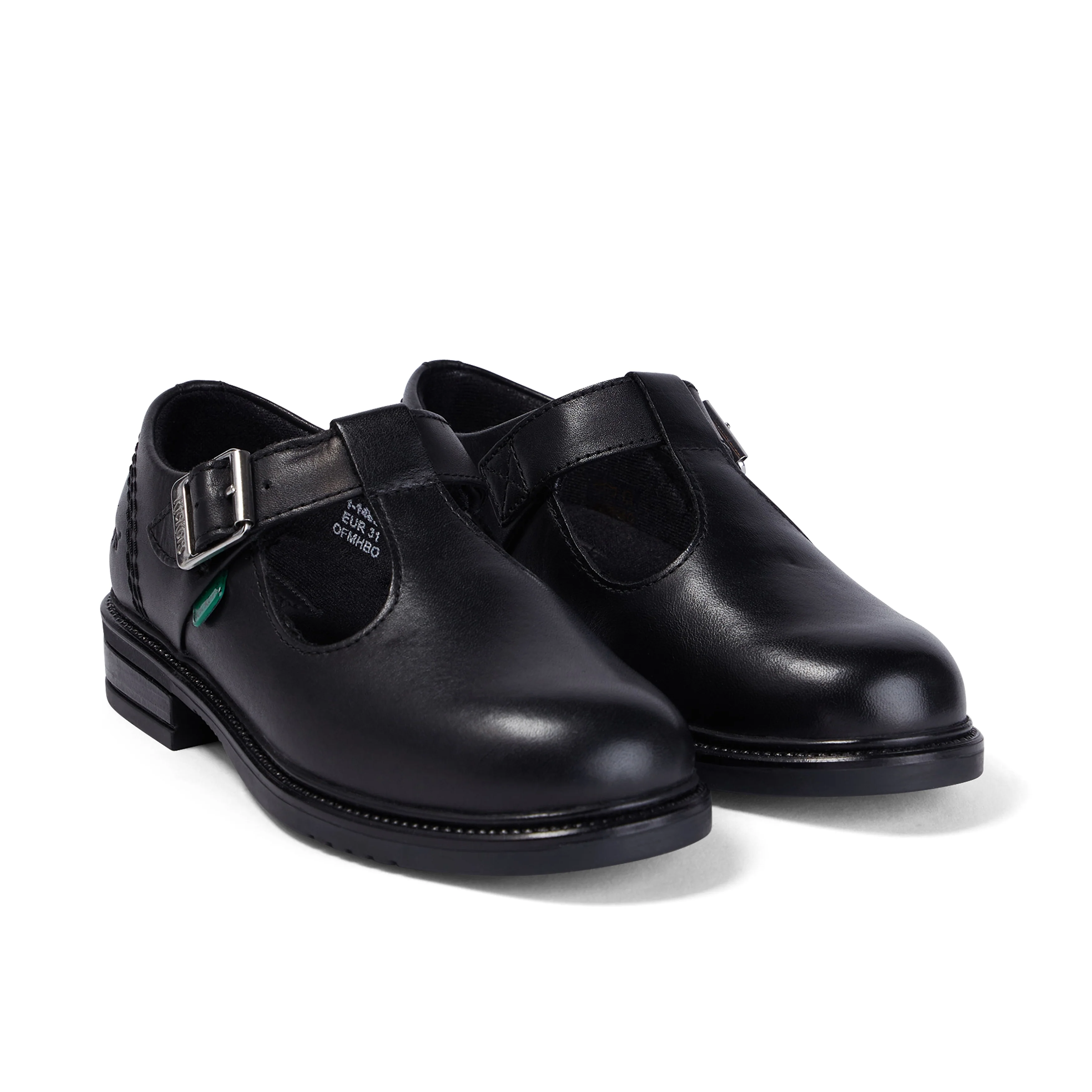 Junior Girls Lach T-Bar Leather Black - Image 3
