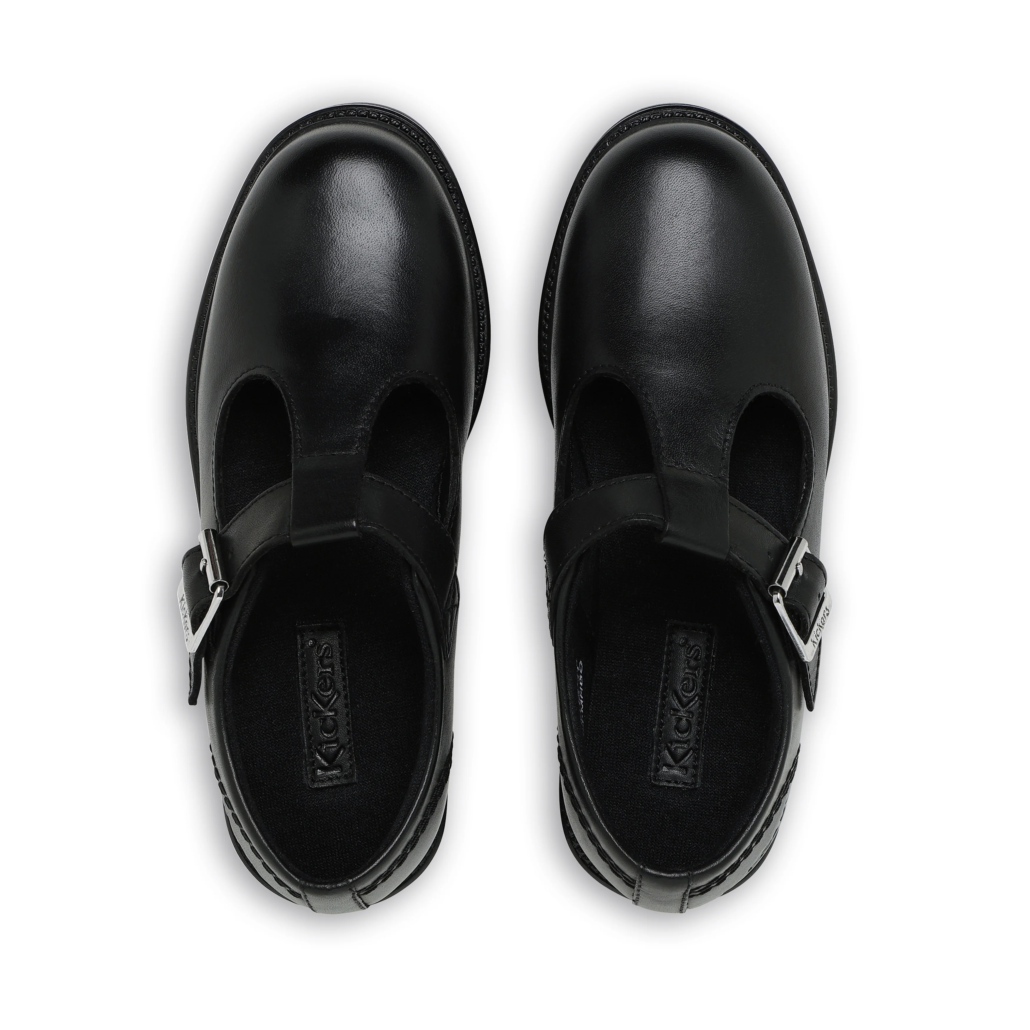 Junior Girls Lach T-Bar Leather Black - Image 4
