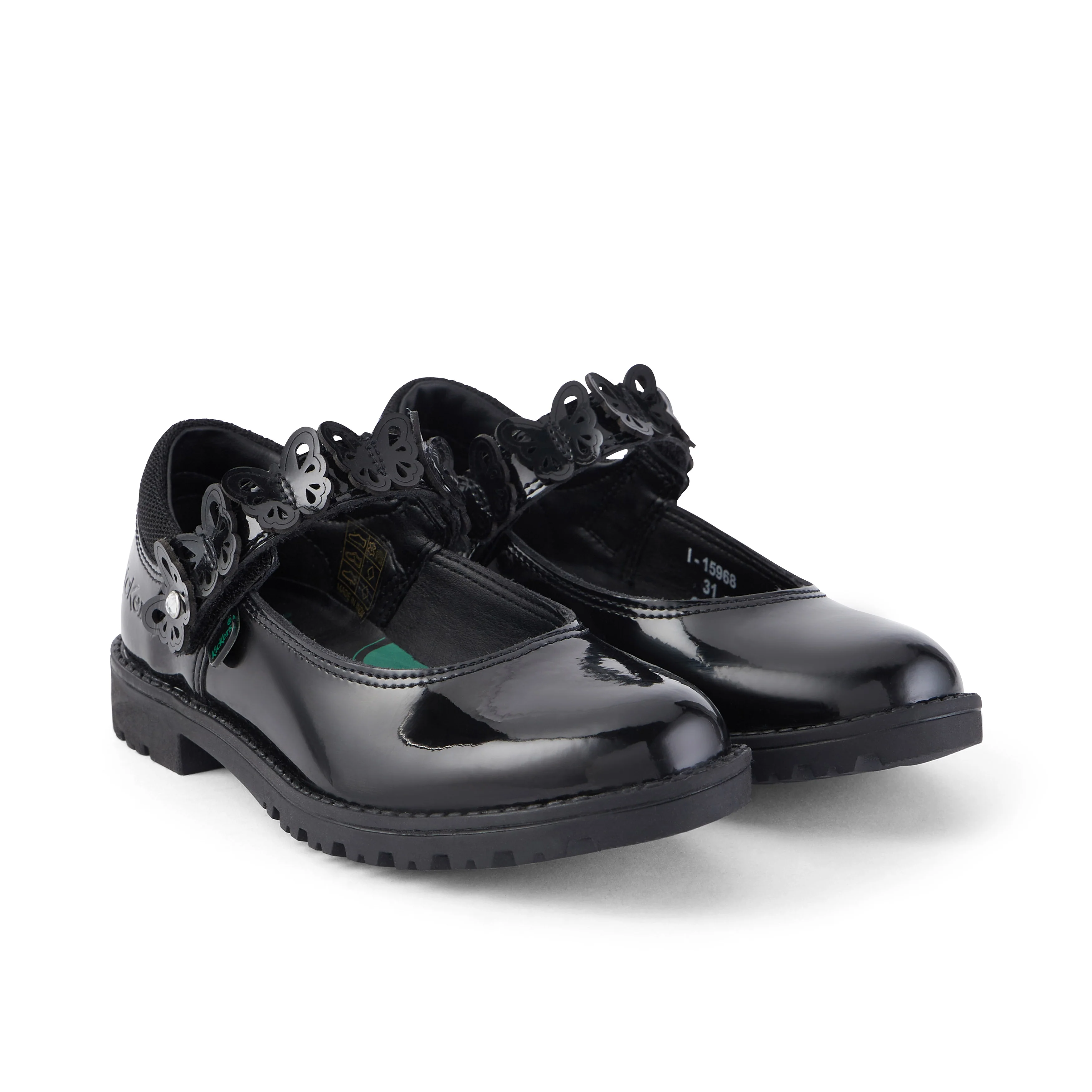 Junior Girls Lachly Butterfly MJ Patent Leather Black - Image 3