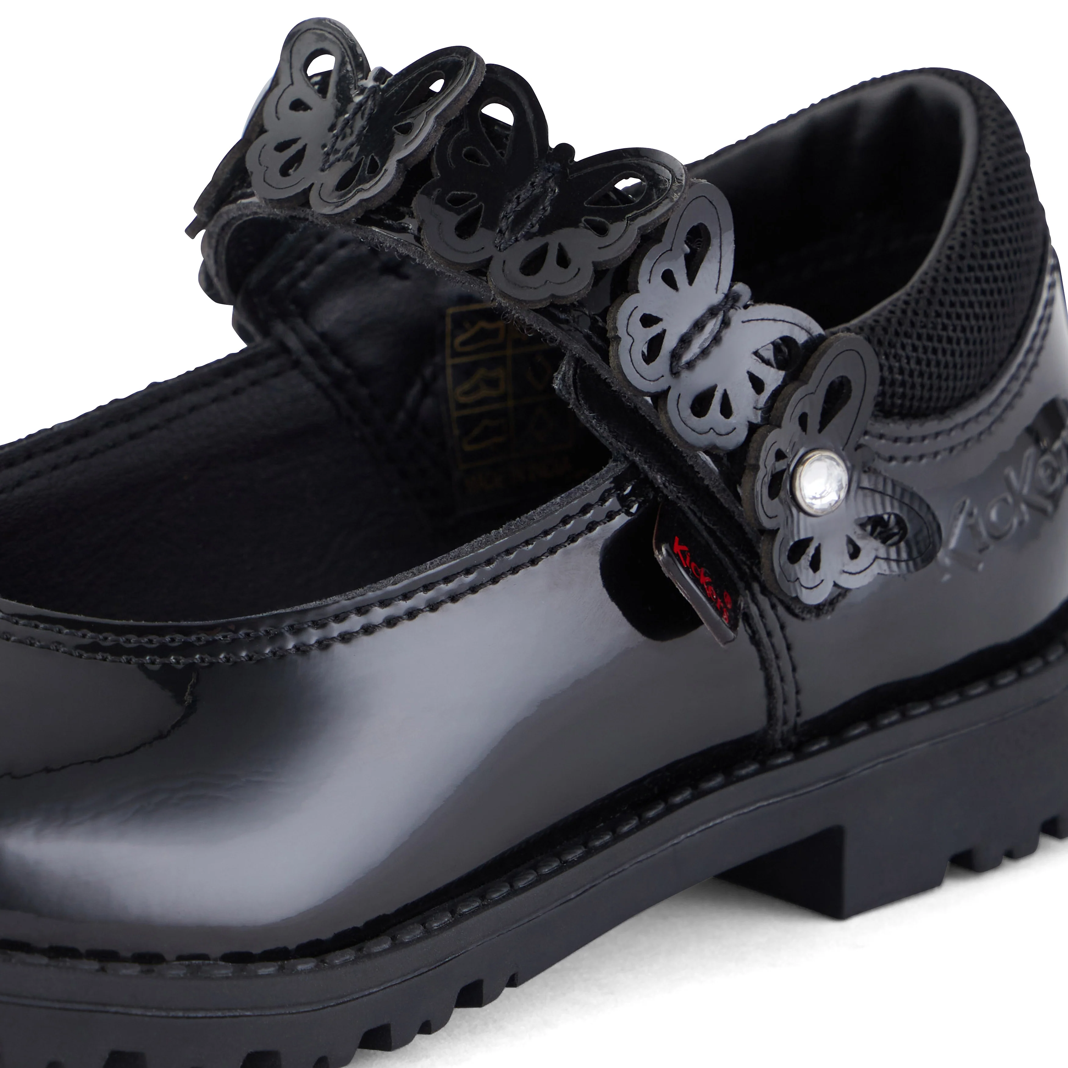 Junior Girls Lachly Butterfly MJ Patent Leather Black - Image 6