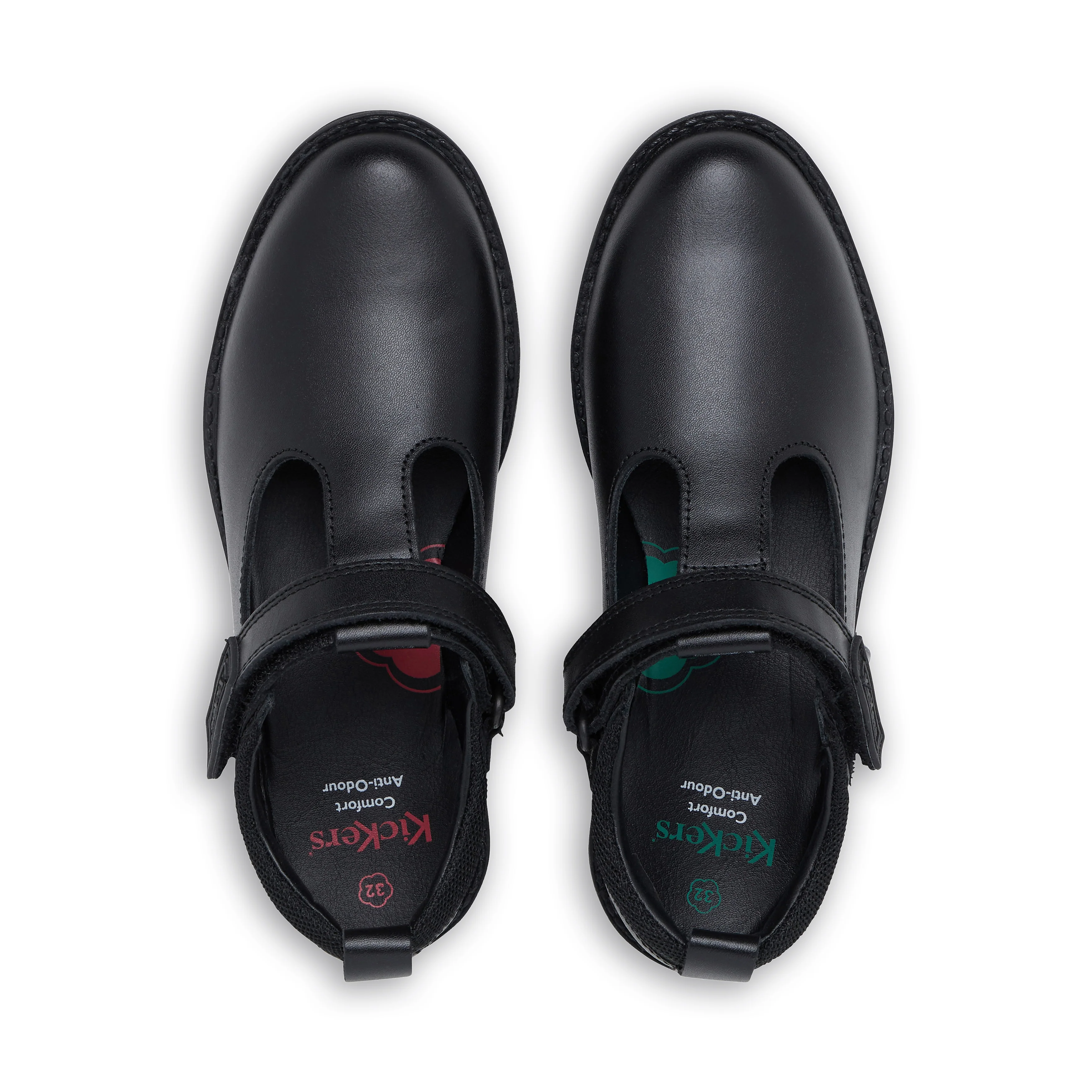 Junior Girls Lachly T-Bar Leather Black - Image 4