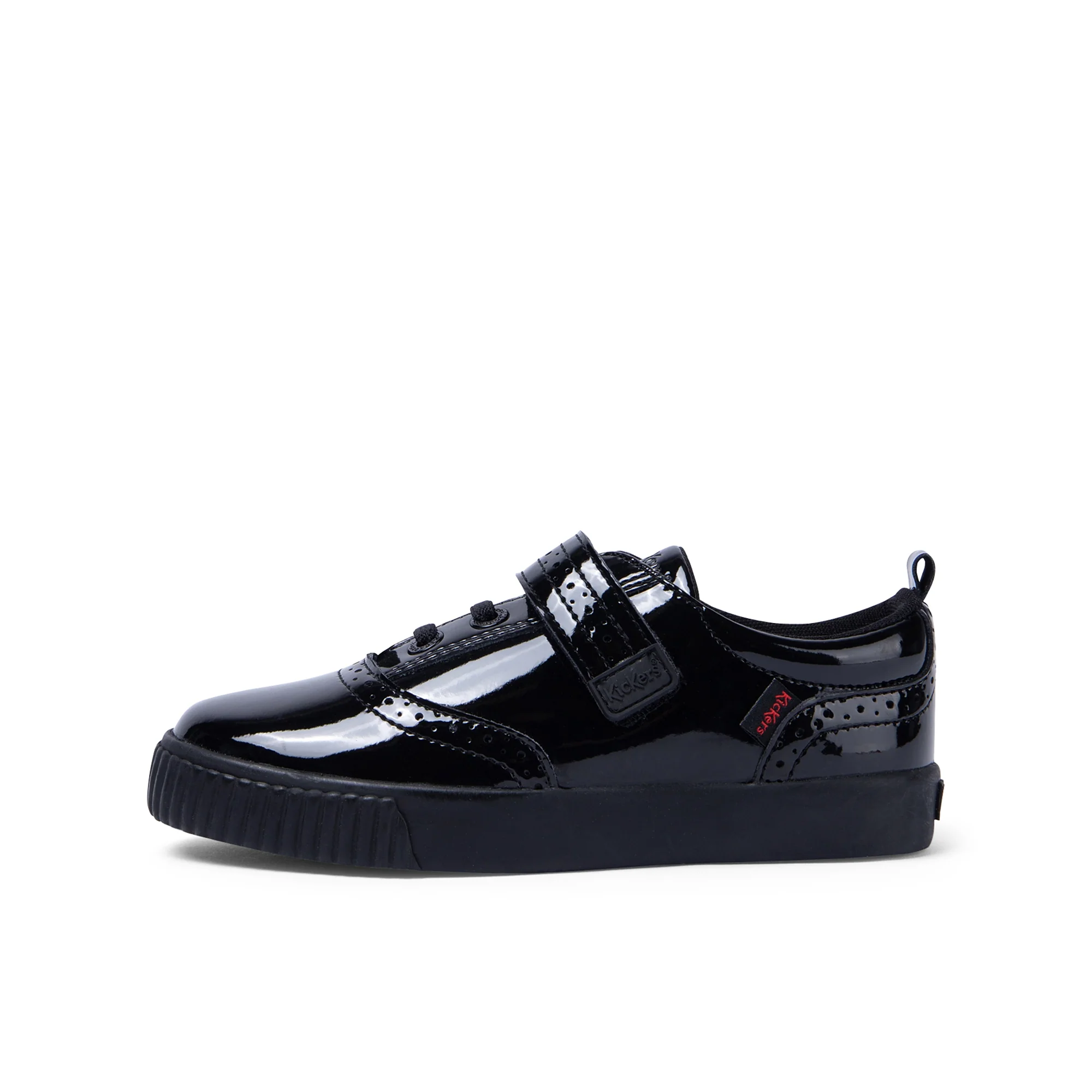 Junior Girls Tovni Brogue Shoe Patent Leather Black