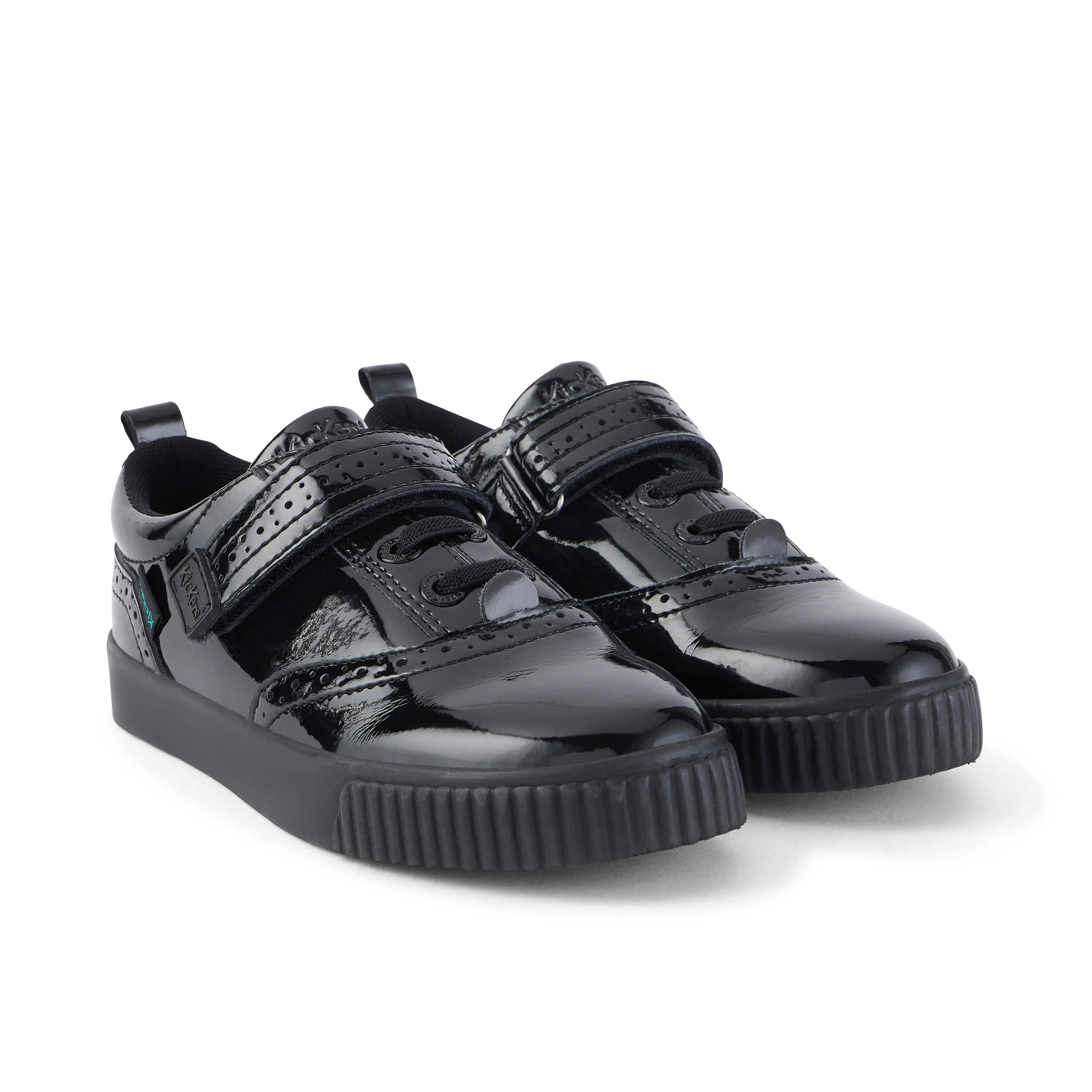 Junior Girls Tovni Brogue Shoe Patent Leather Black - Image 3