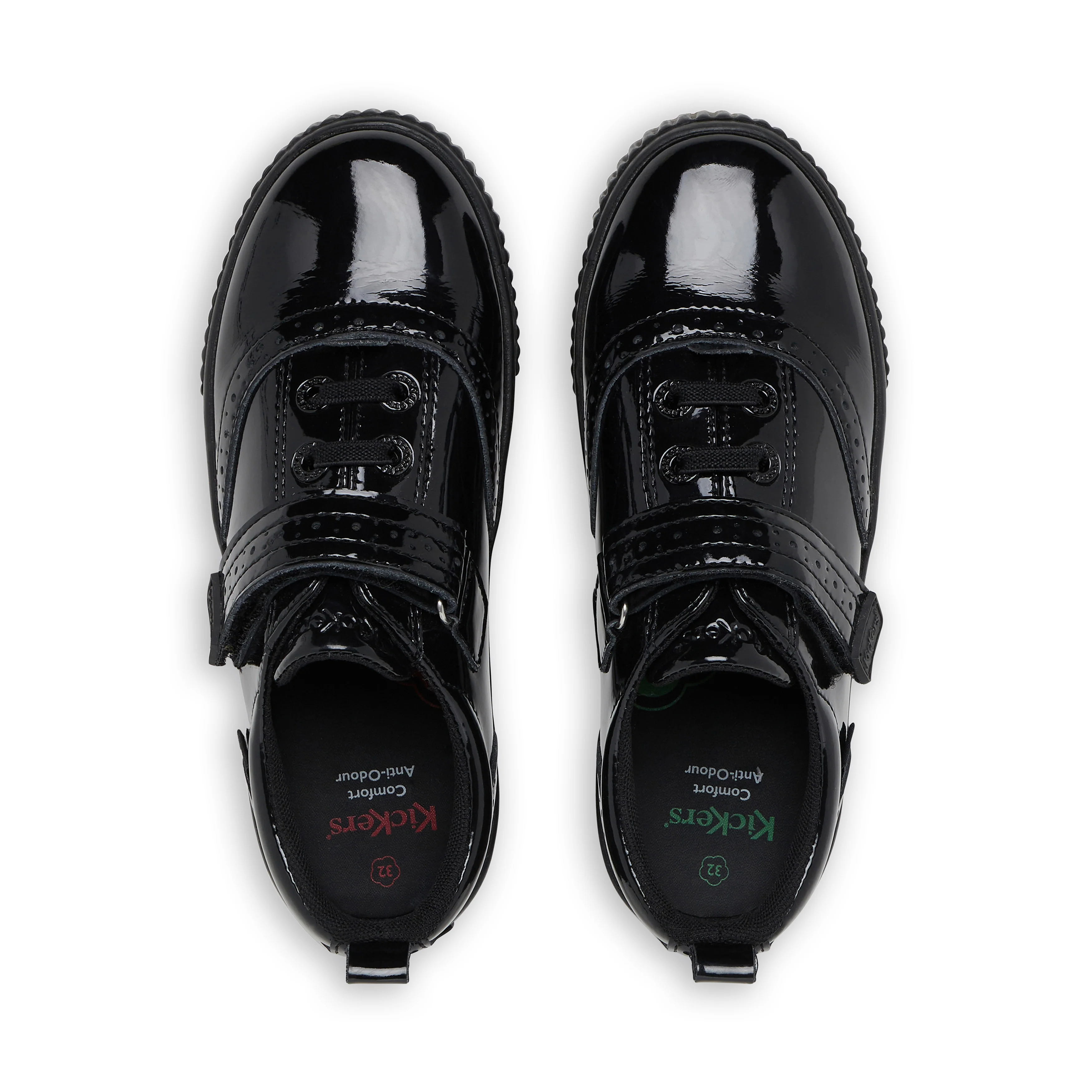 Junior Girls Tovni Brogue Shoe Patent Leather Black - Image 4