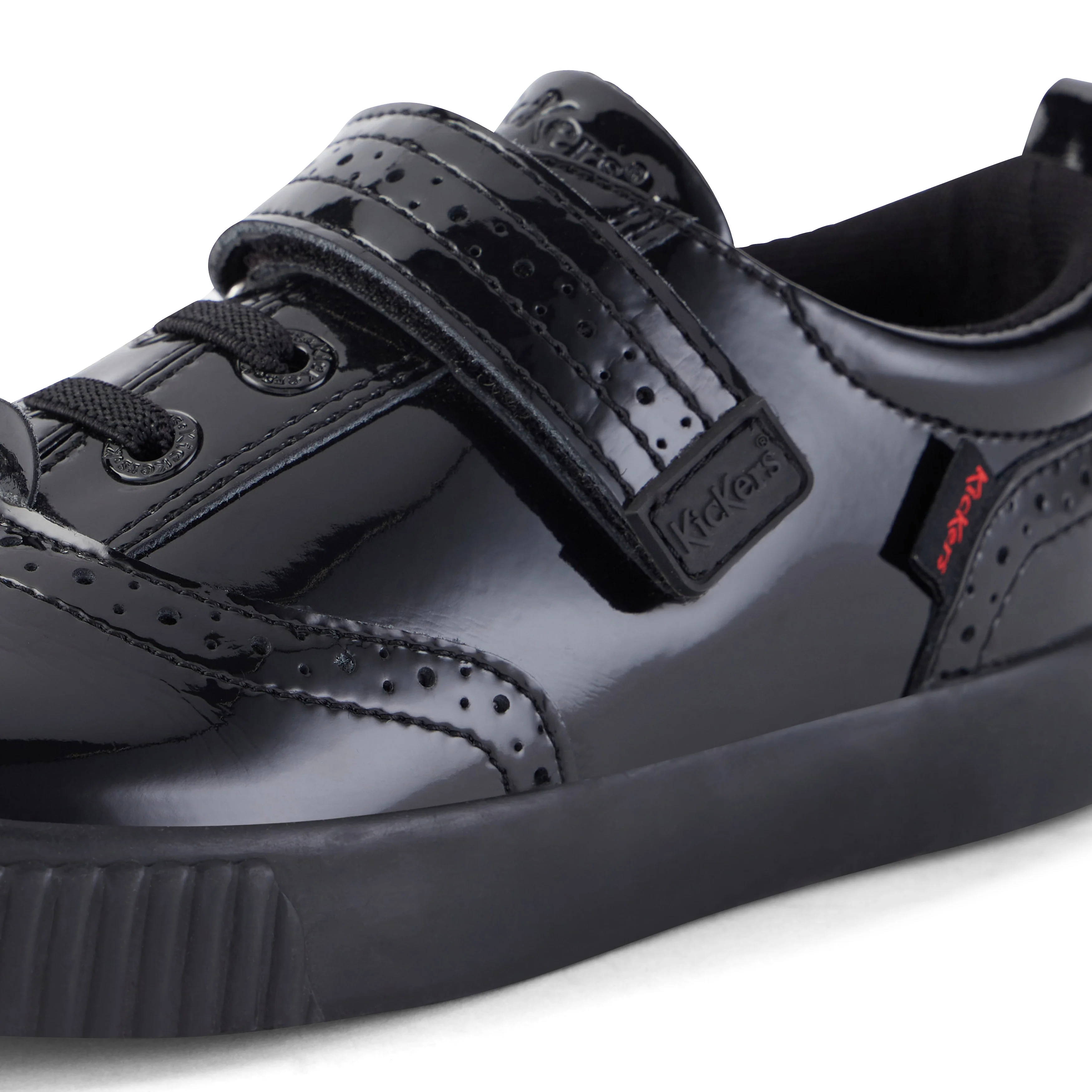 Junior Girls Tovni Brogue Shoe Patent Leather Black - Image 6