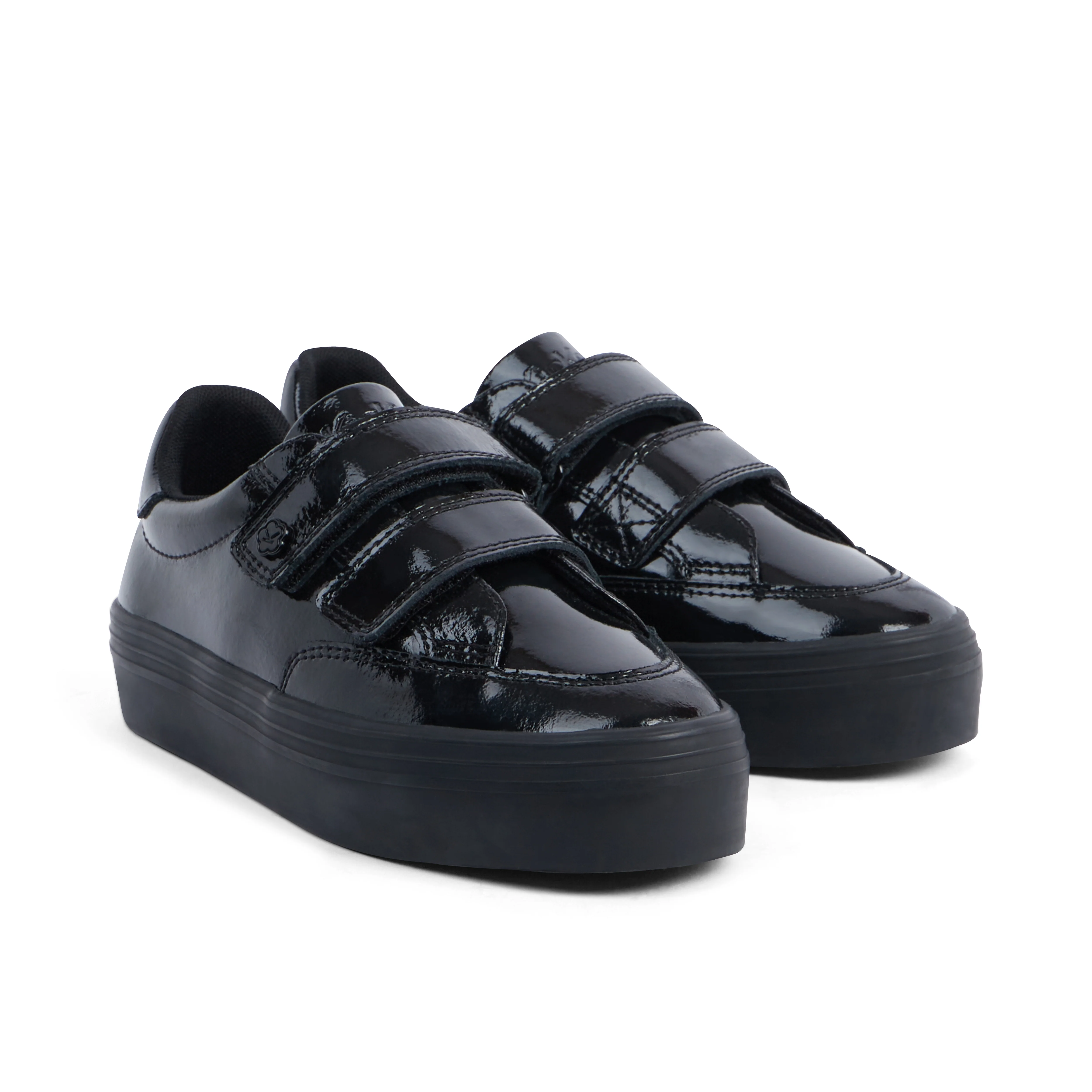 Junior Girls Tovni Stack Lo Vel Patent Leather Black - Image 3