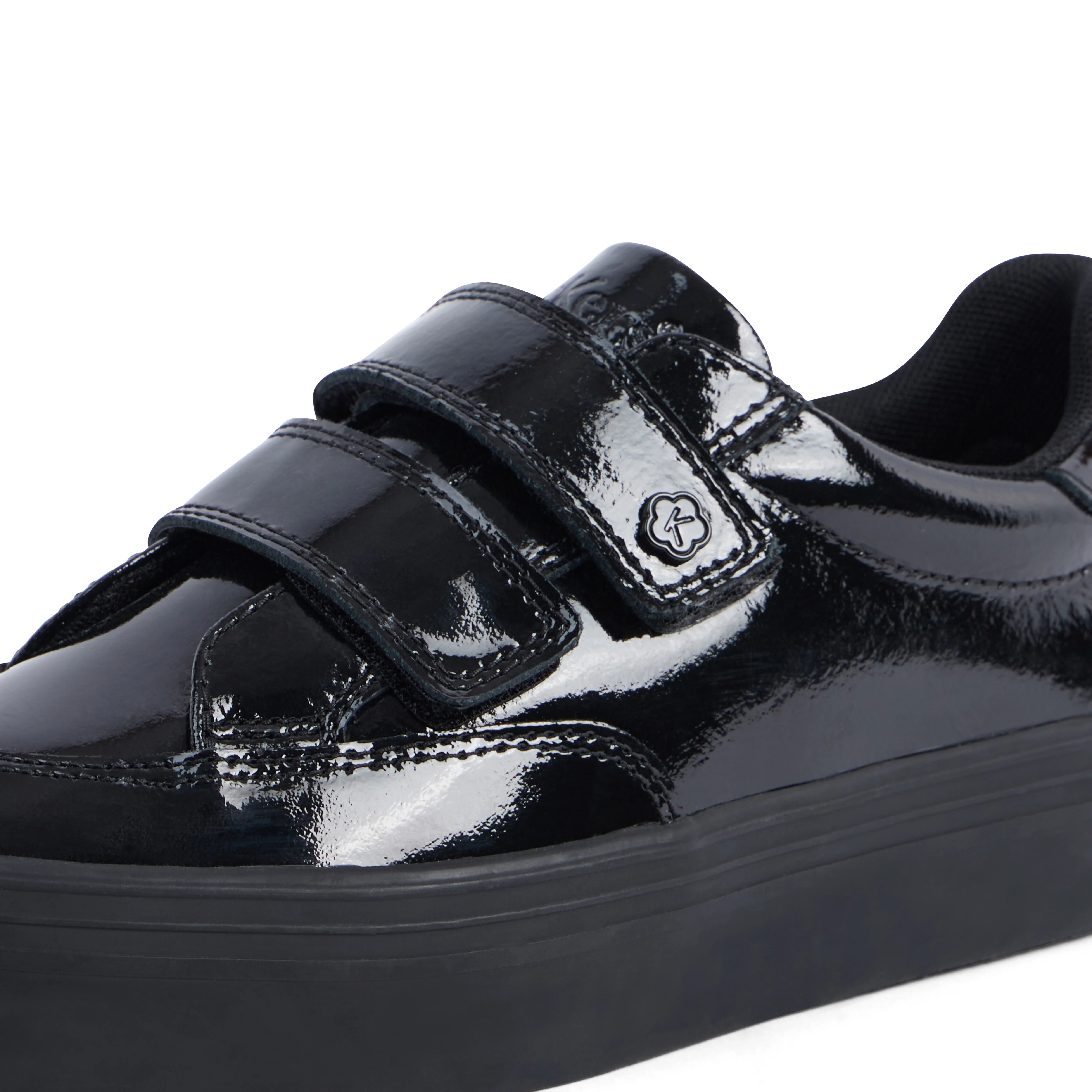 Junior Girls Tovni Stack Lo Vel Patent Leather Black - Image 6
