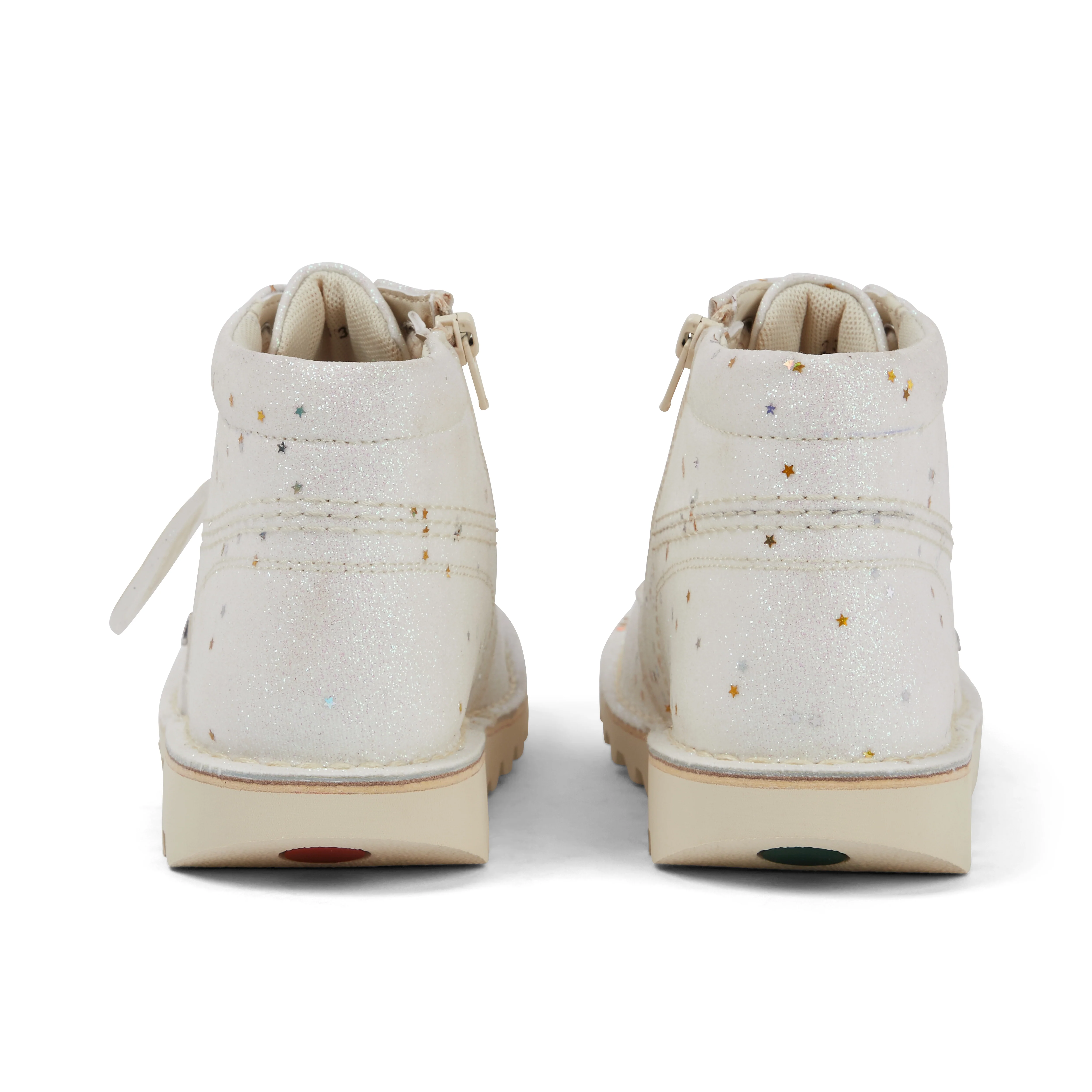 Junior Unisex Kick Hi Glitter Boots White - Image 5