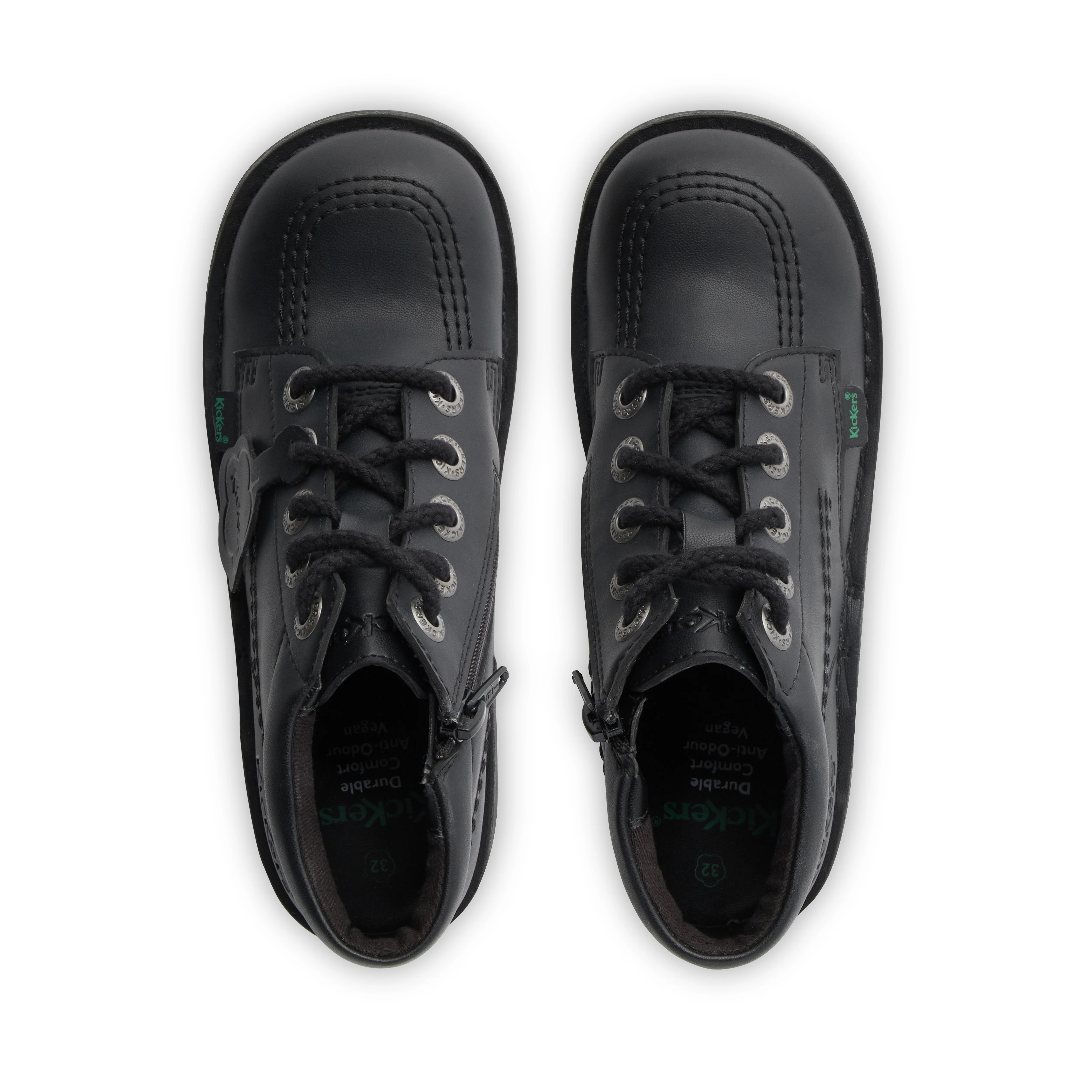 Junior Unisex Kick Hi Zip Leather Alternative Black - Image 4