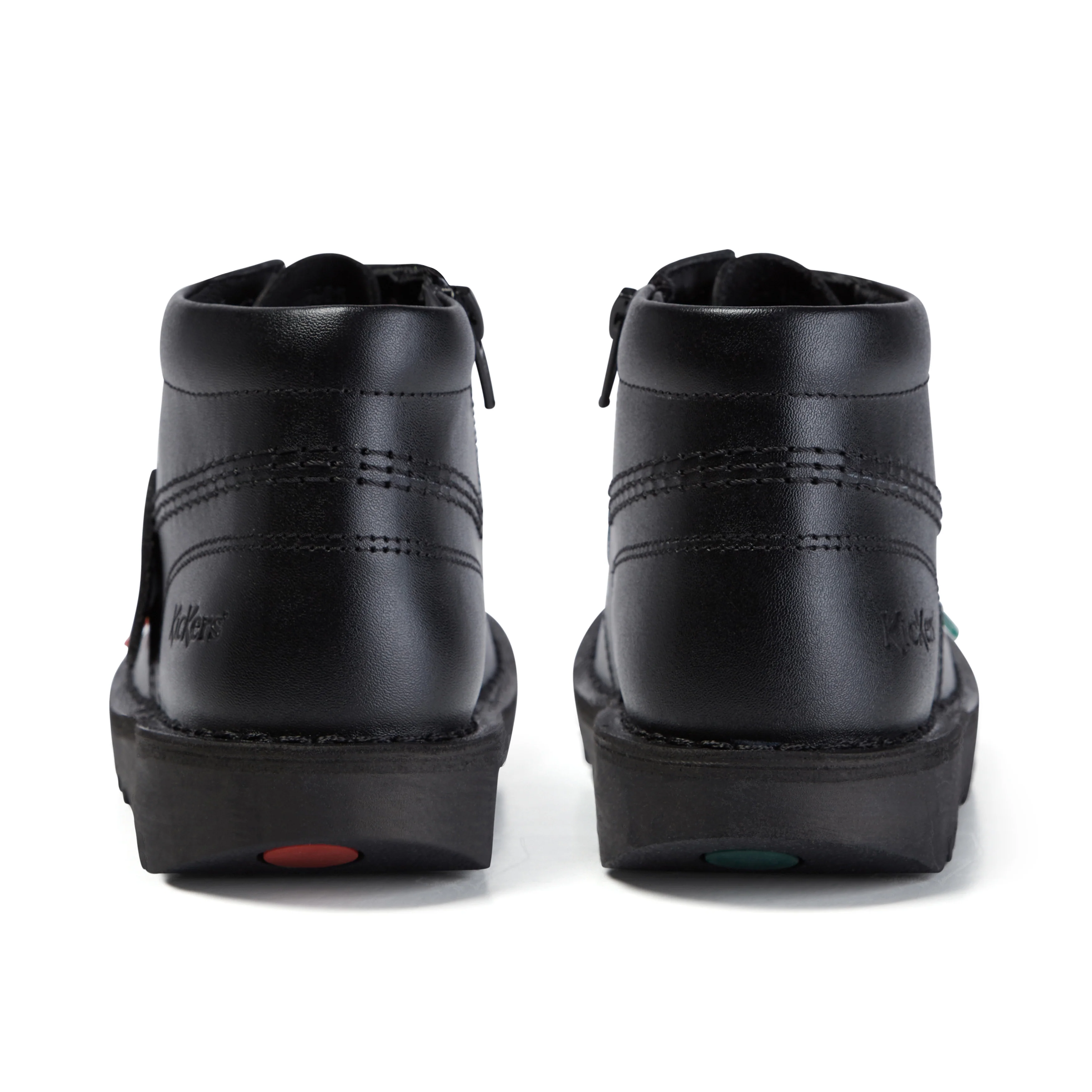 Junior Unisex Kick Hi Zip Leather Black - Image 5