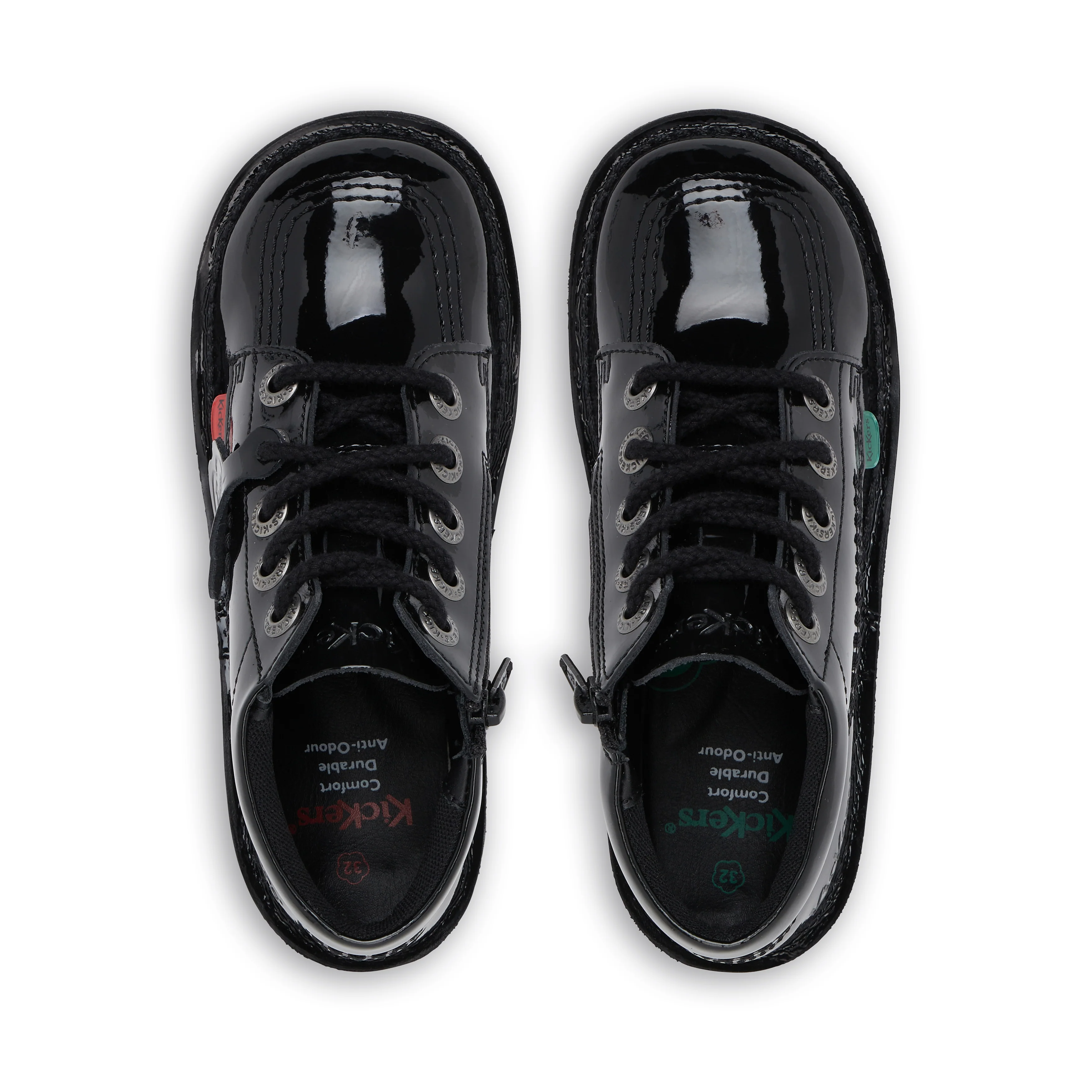 Junior Unisex Kick Hi Zip Patent Leather Black - Image 4