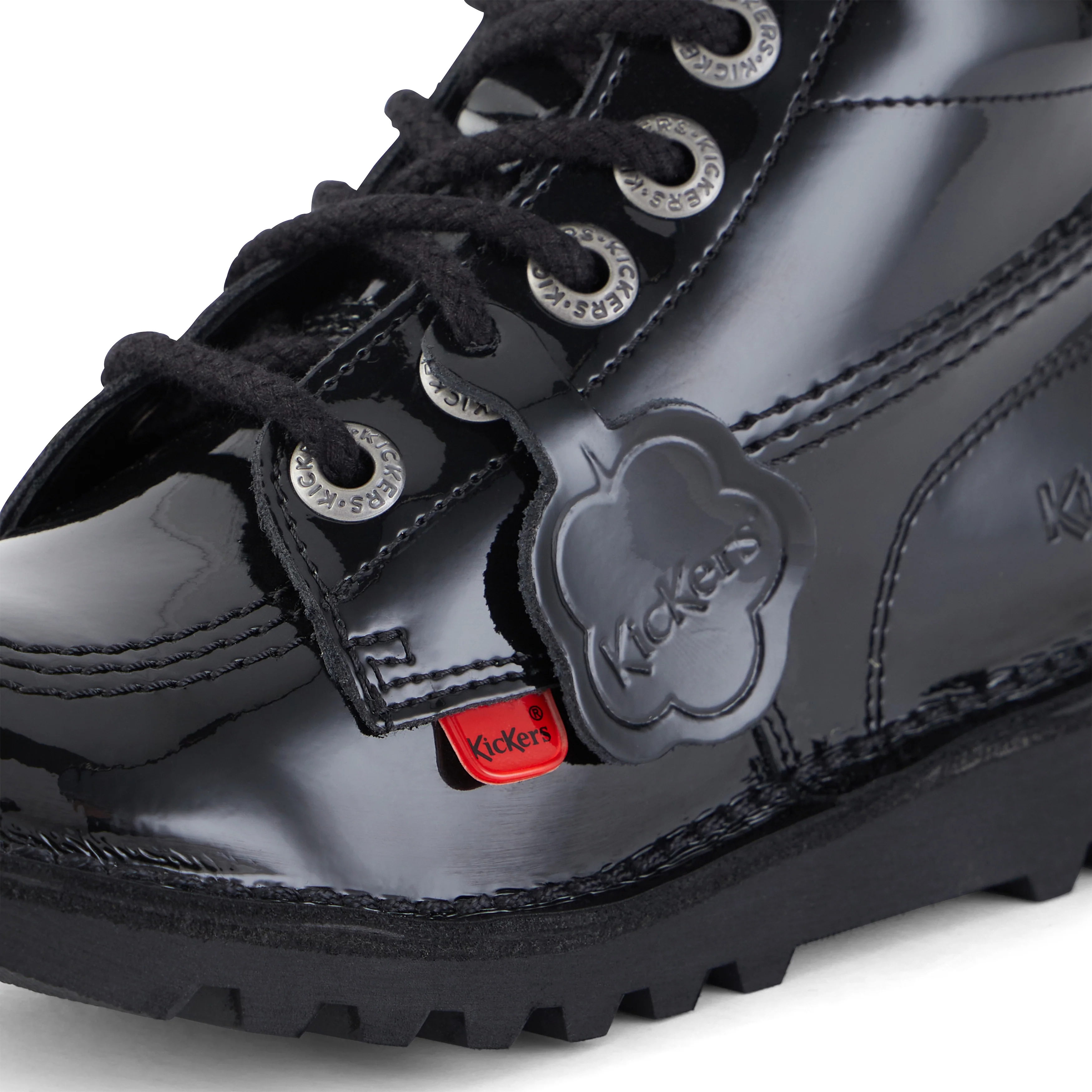 Junior Unisex Kick Hi Zip Patent Leather Black - Image 6