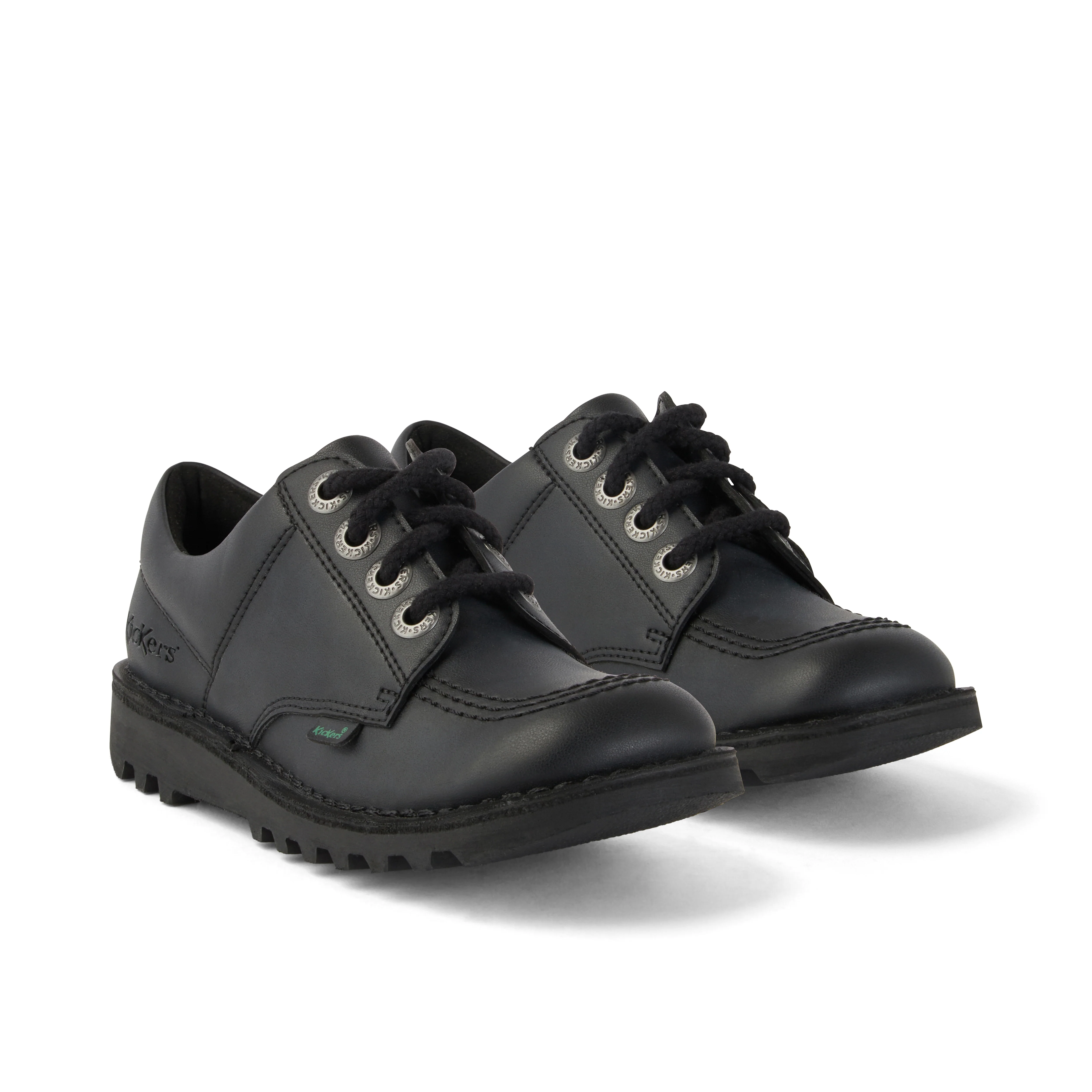 Junior Unisex Kick Lo Leather Alternative Black - Image 3