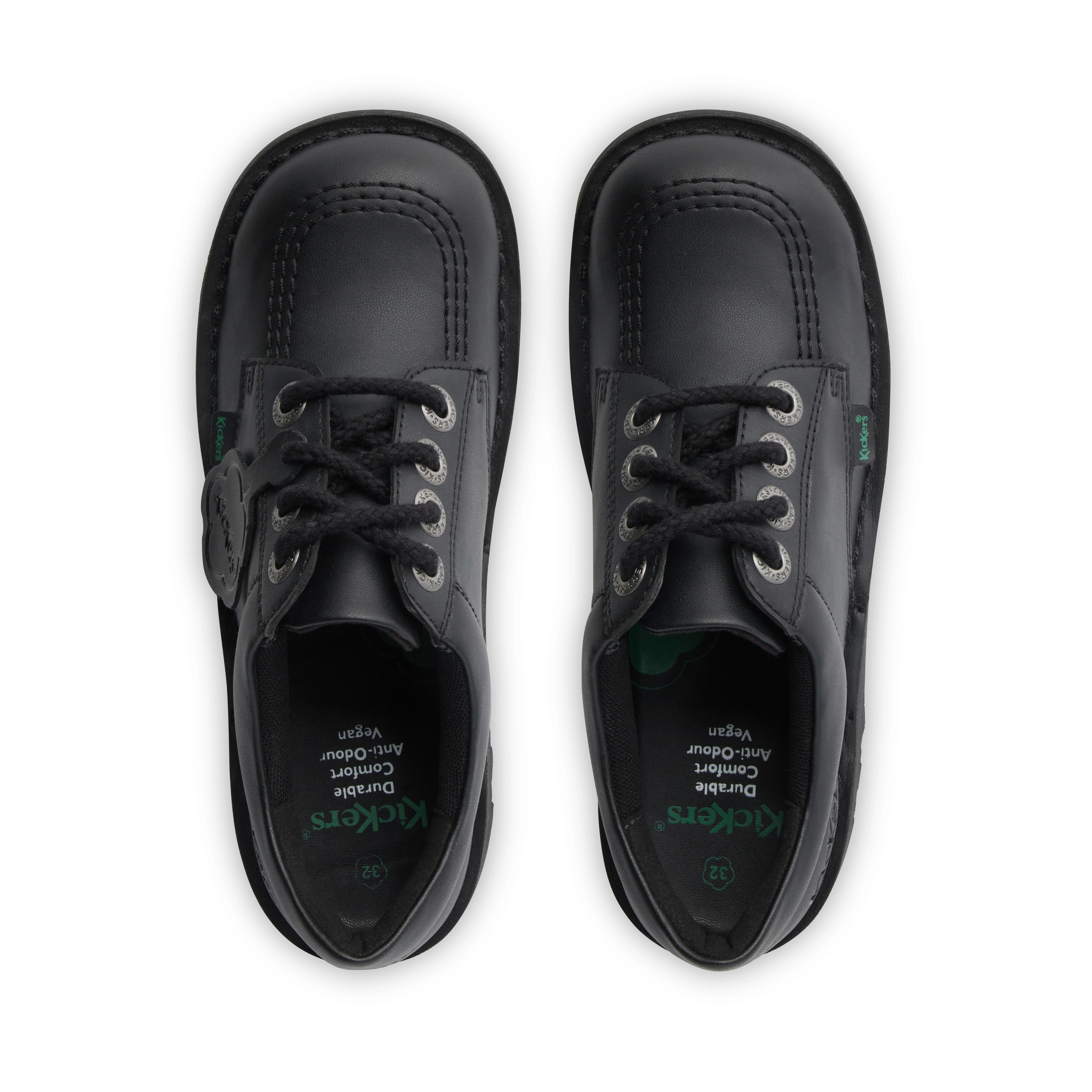 Junior Unisex Kick Lo Leather Alternative Black - Image 4