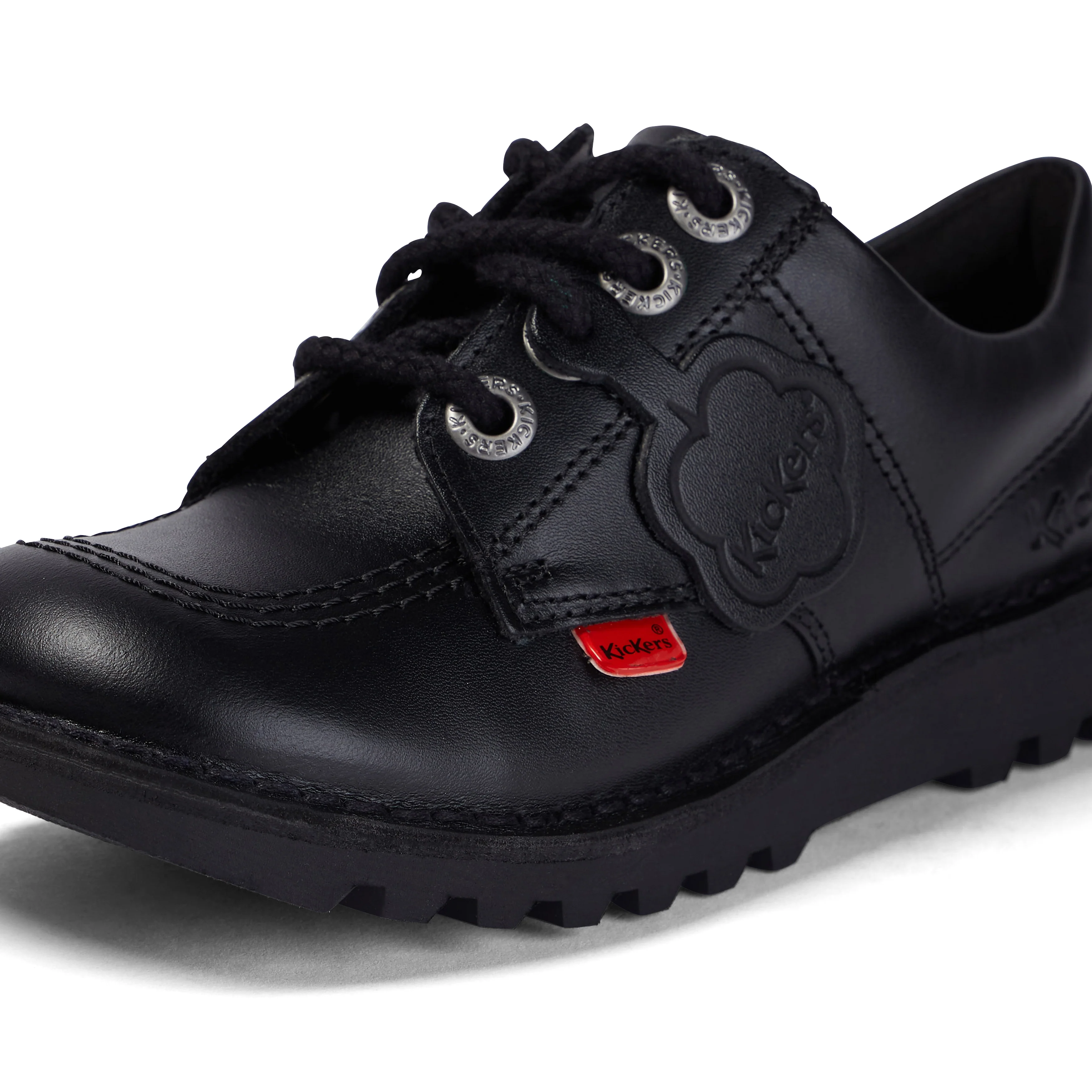 Junior Unisex Kick Lo Leather Black - Image 6