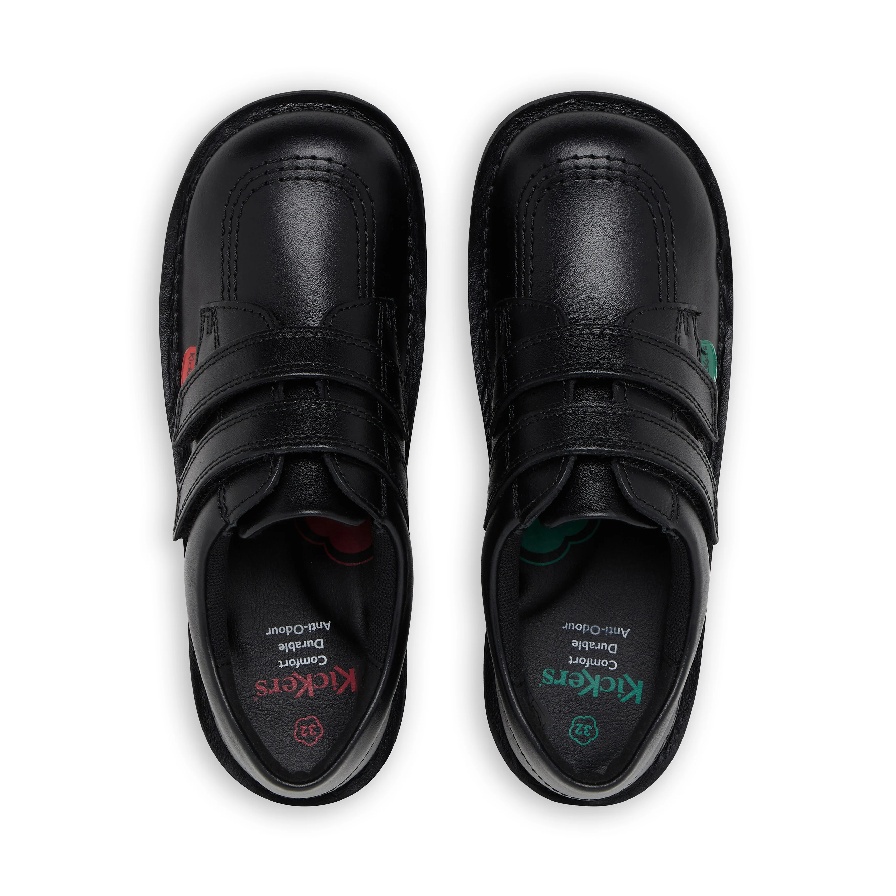 Junior Unisex Kick Lo Twin Vel Leather Black - Image 4