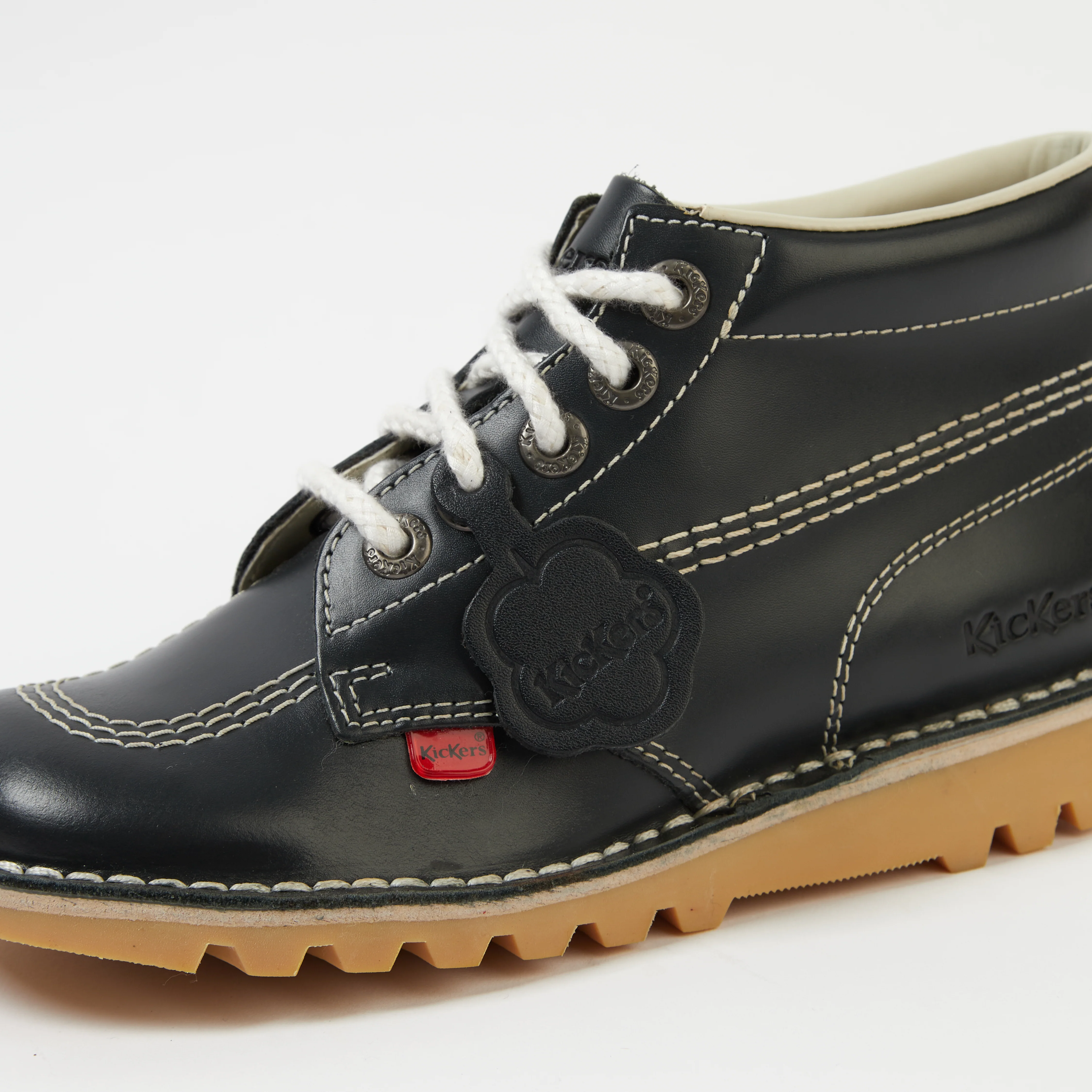 Unisex Leather Fleurette Navy - Image 2