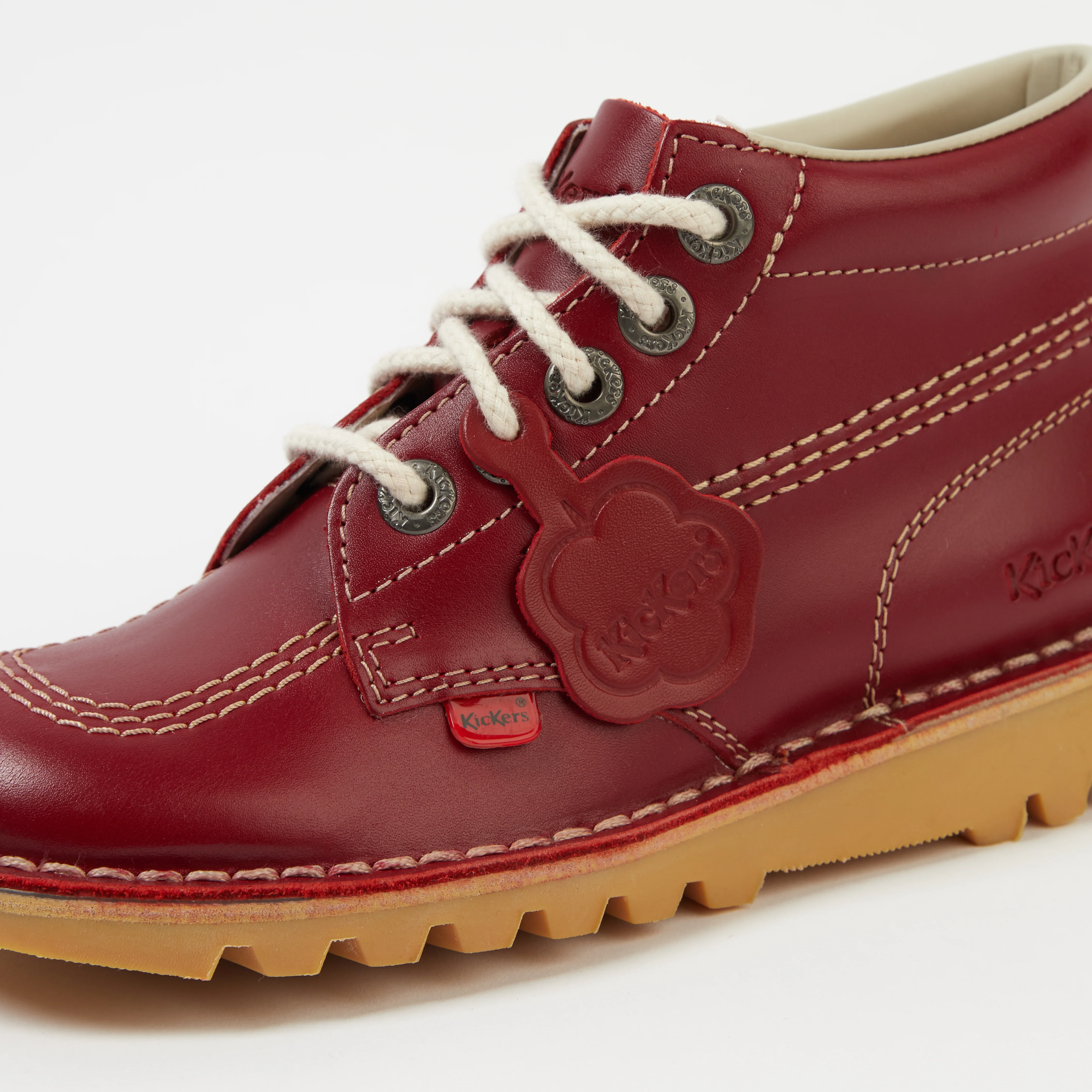 Unisex Leather Fleurette Red - Image 3