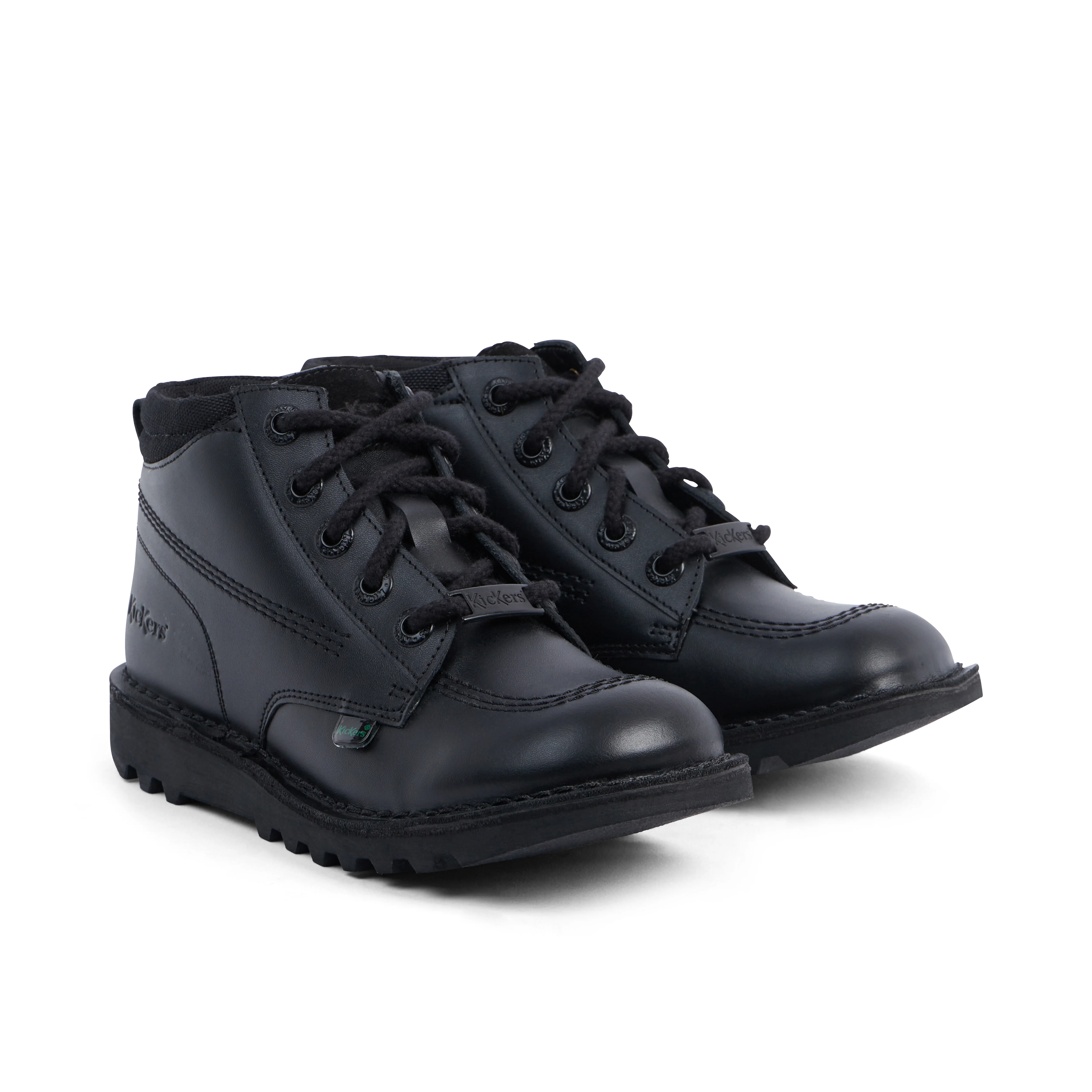 Youth Unisex Kick Hi Mix Mesh Leather Black - Image 3