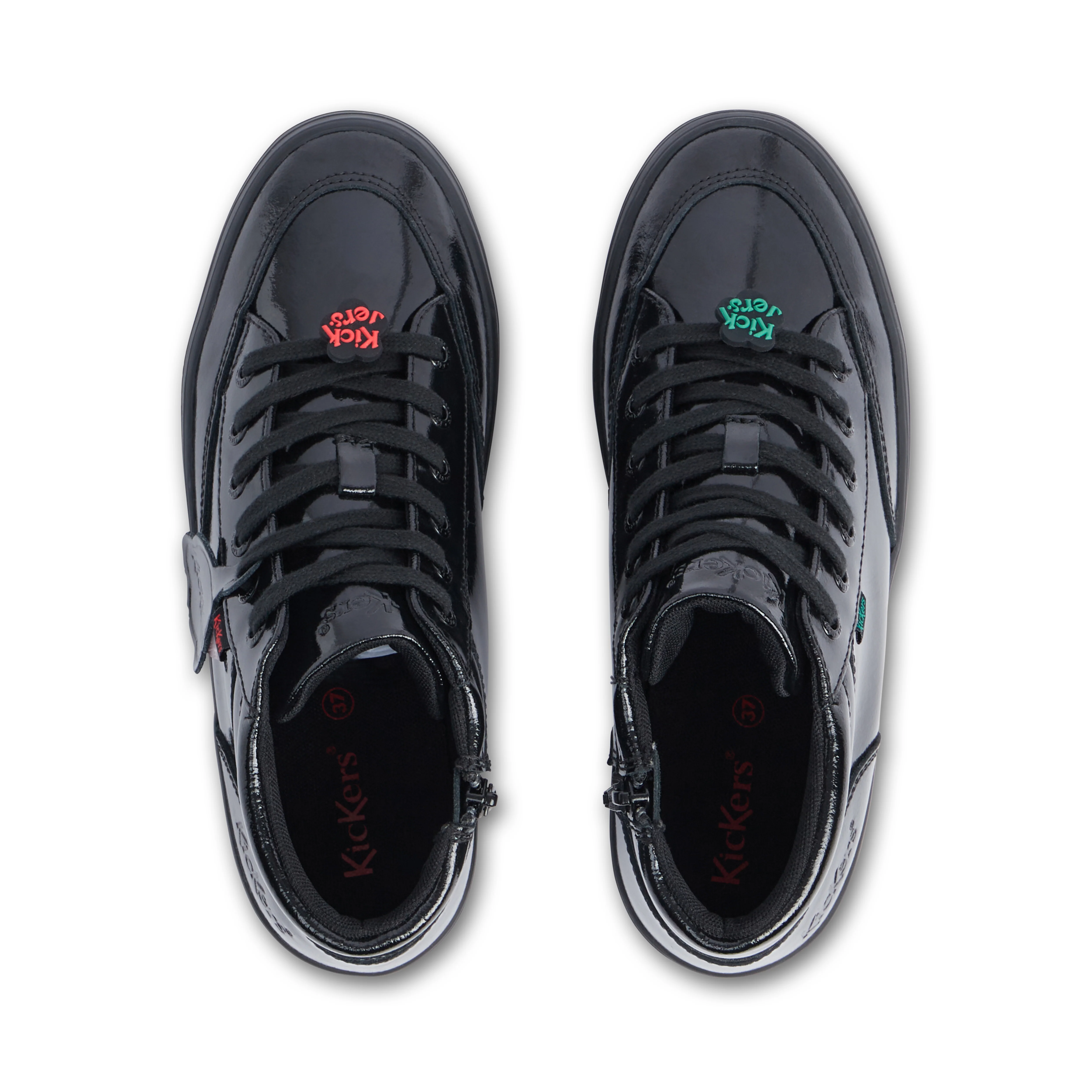 Youth Women Tovni Stack Hi Flower Patent Leather Black - Image 4