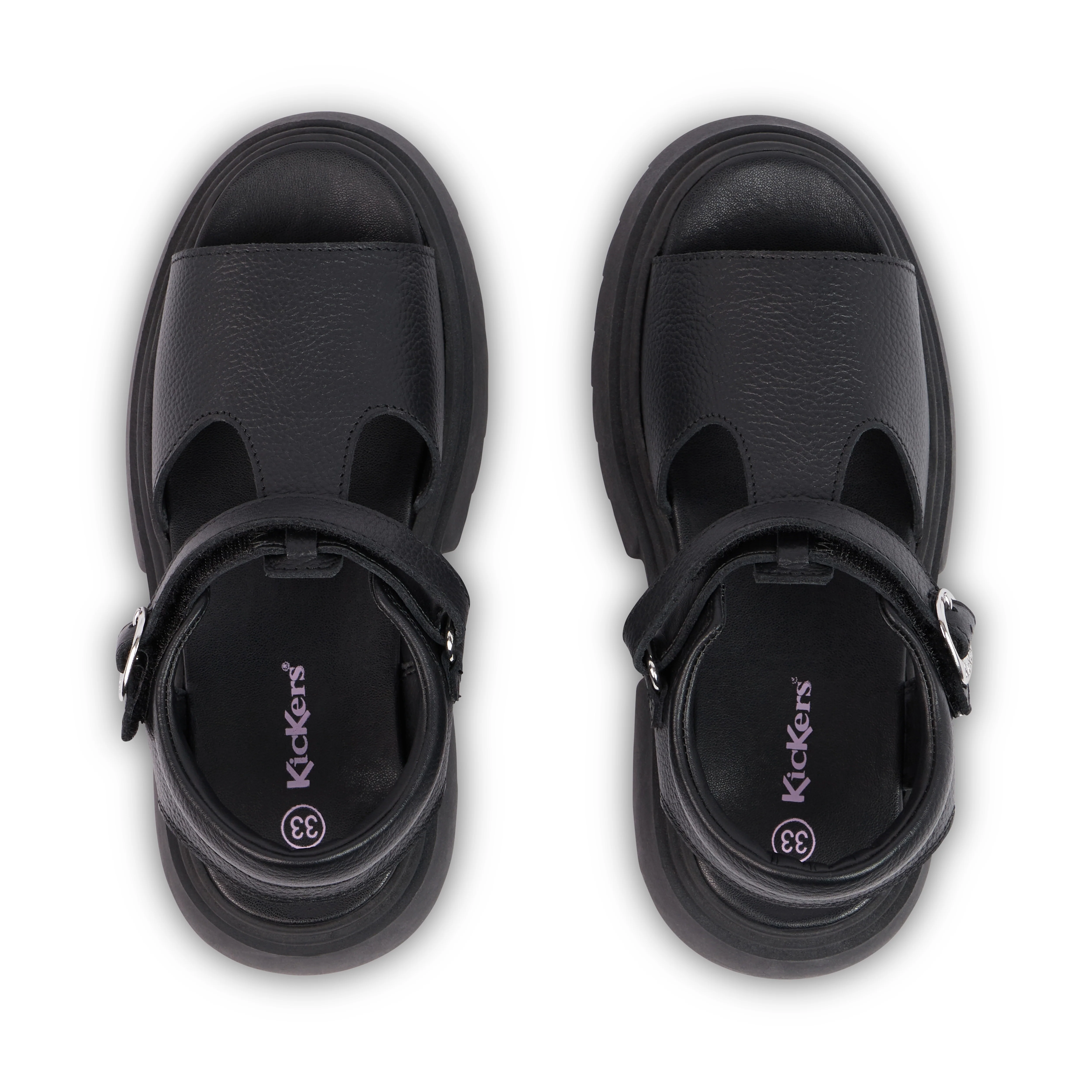 Youth Womens Kenzi Leather Sandals Black - Image 4