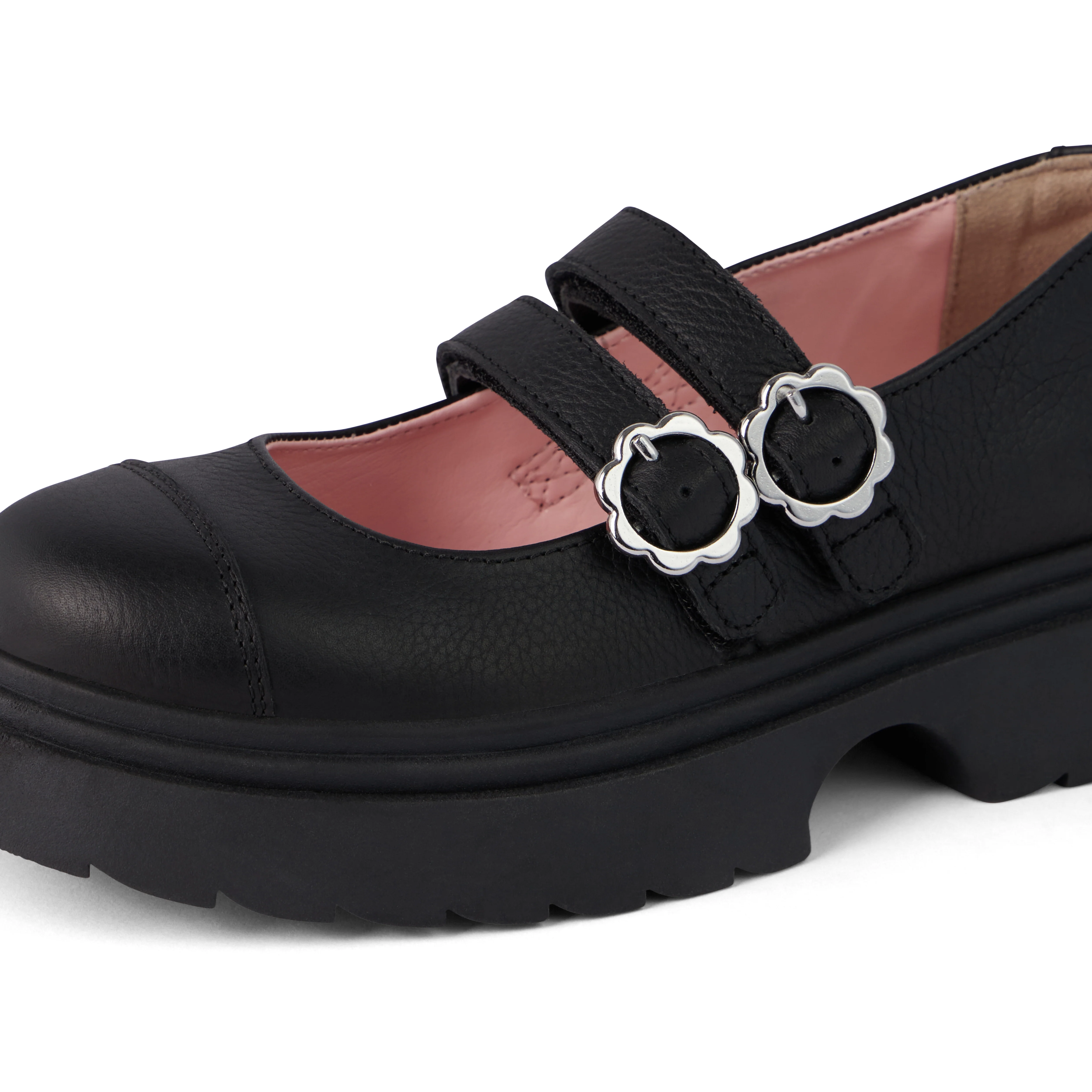 Youth Womens Kenzi MJ Leather Shoes Black - Image 6