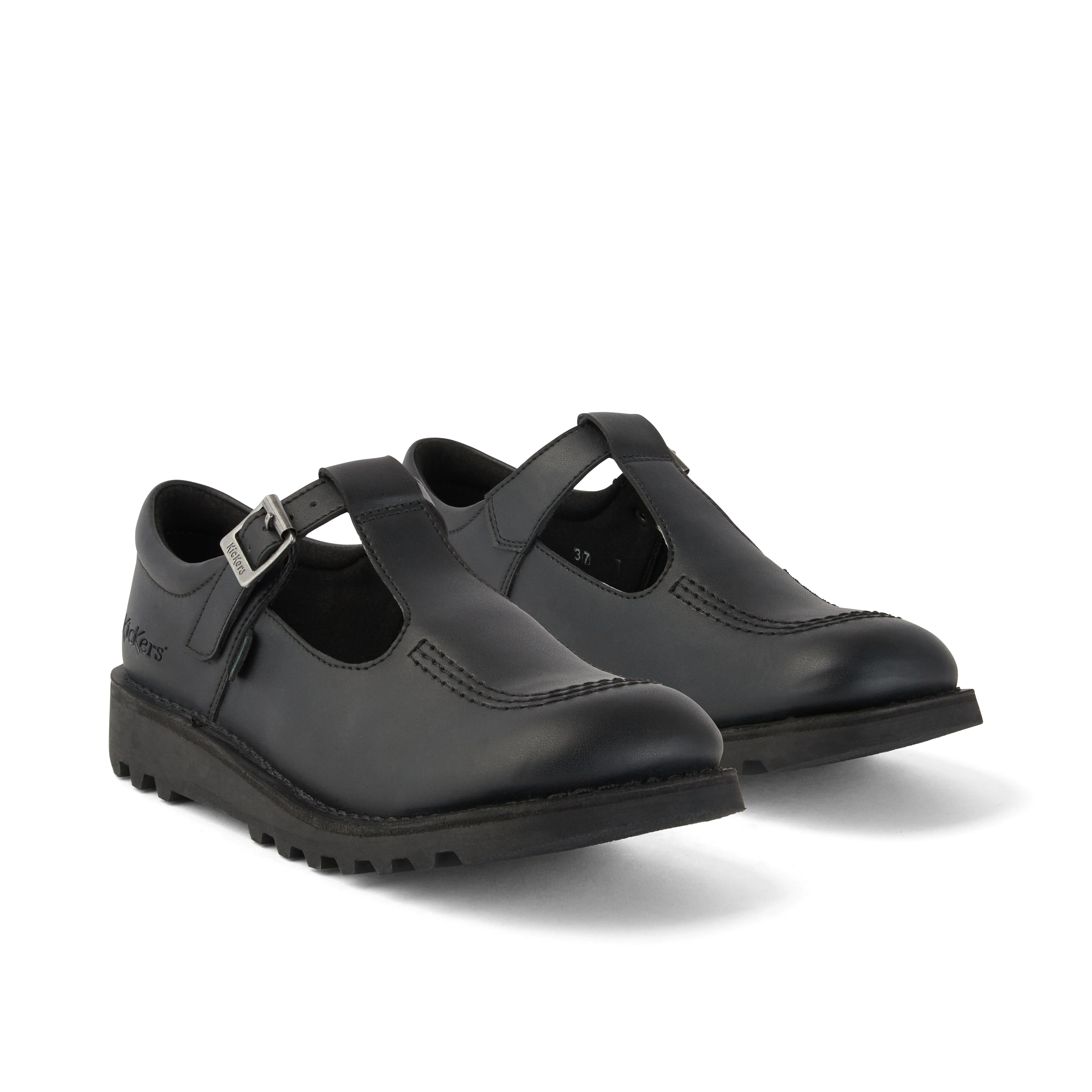 Youth Womens Kick T Bar Leather Alternative Black - Image 3