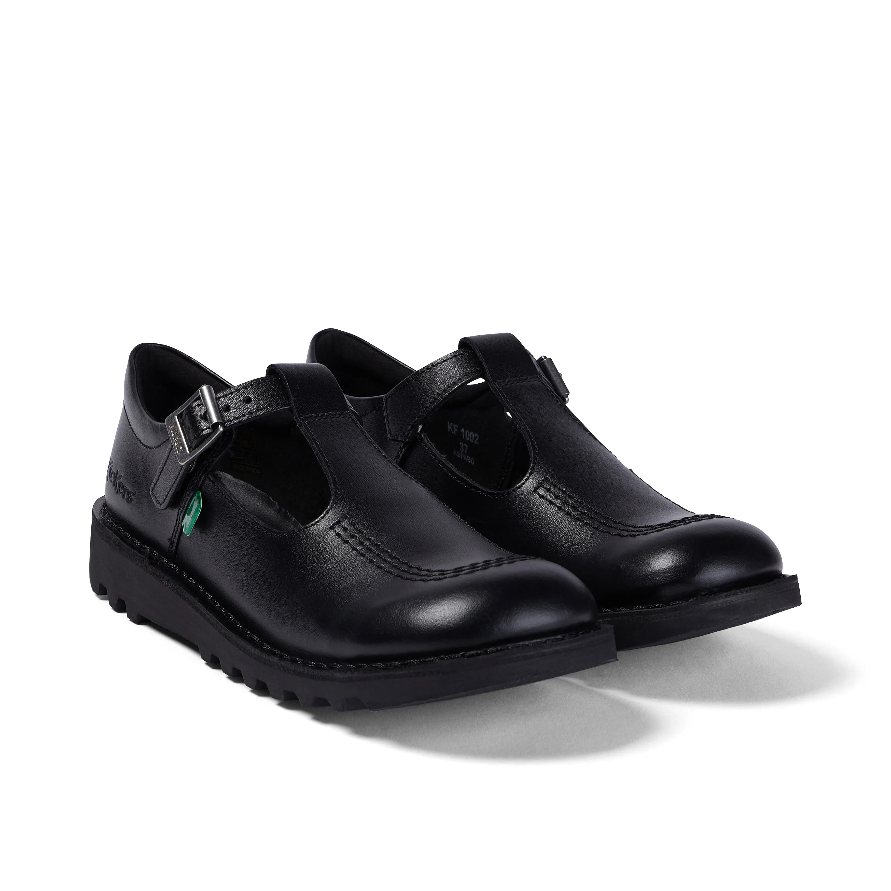 Youth Womens Kick T Bar Leather Black - Image 3