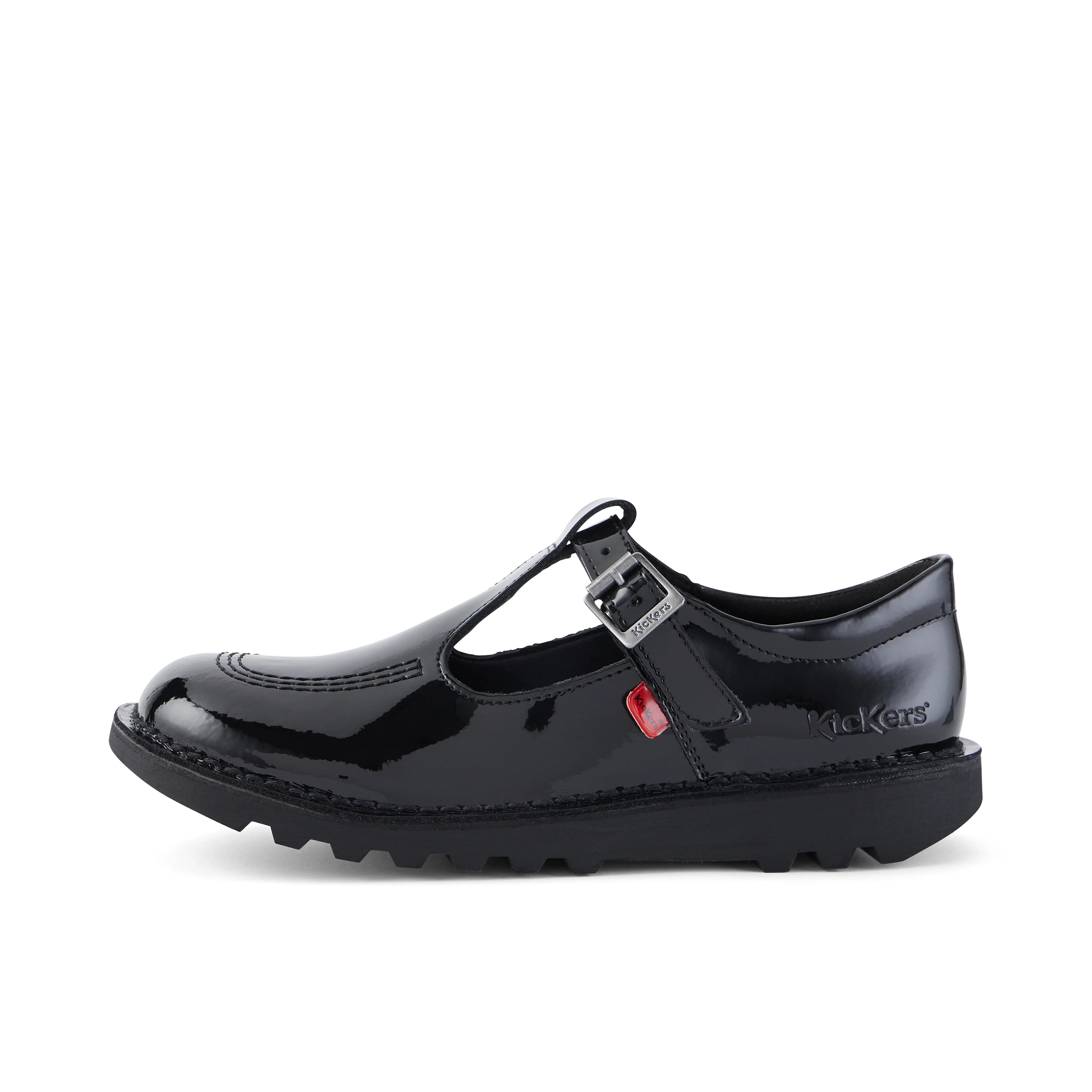 Youth Womens Kick T Bar Patent Leather Black