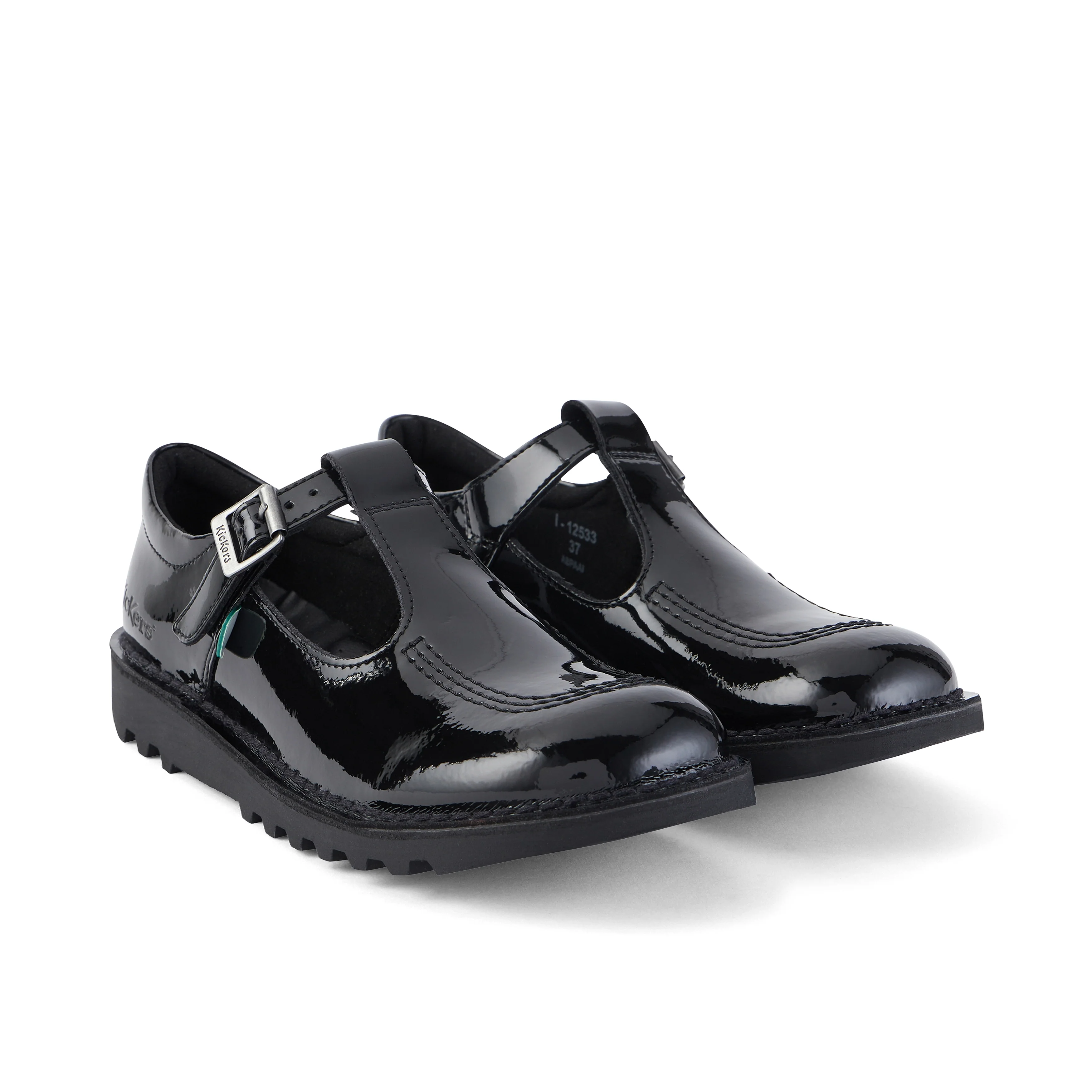 Youth Womens Kick T Bar Patent Leather Black - Image 3