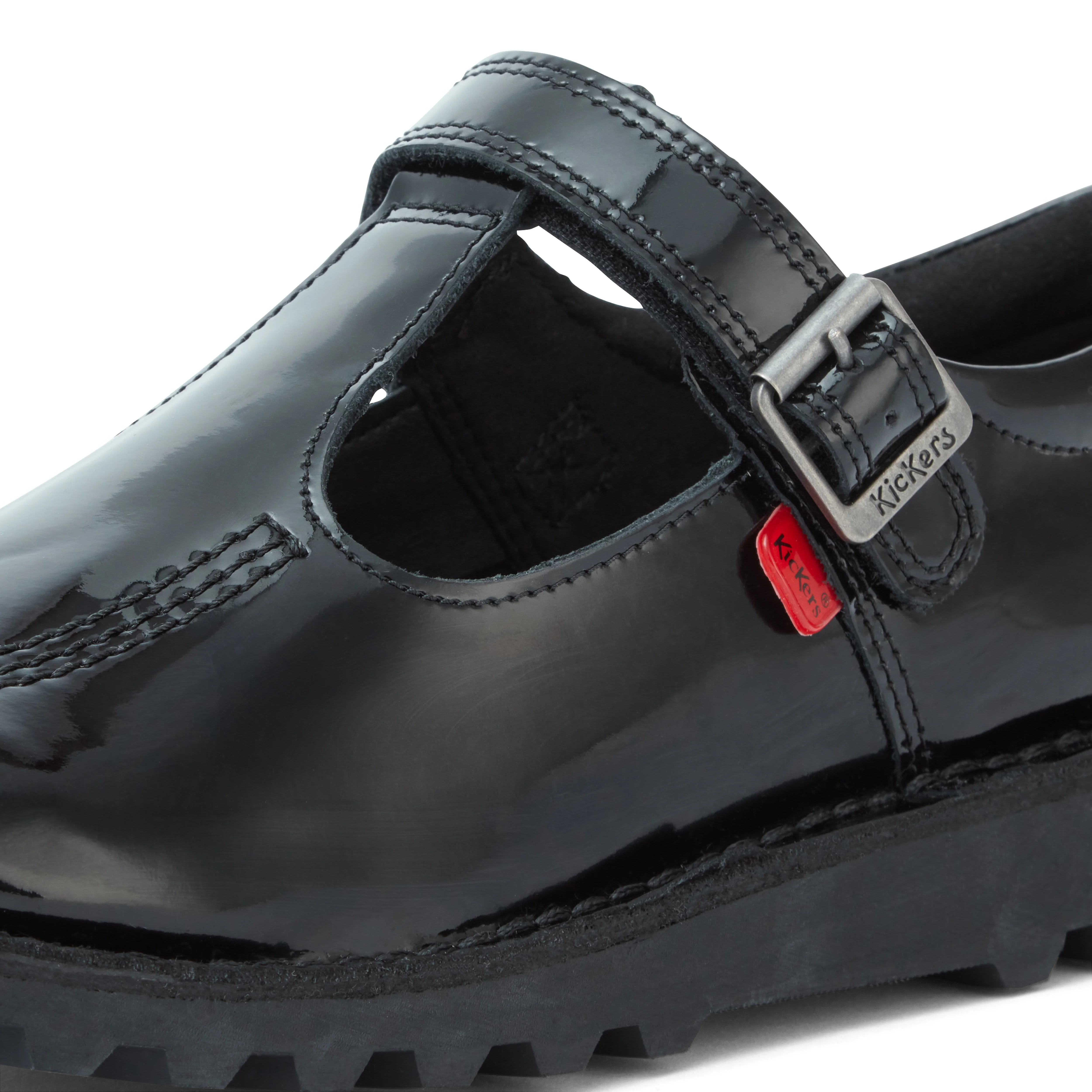 Youth Womens Kick T Bar Patent Leather Black - Image 6
