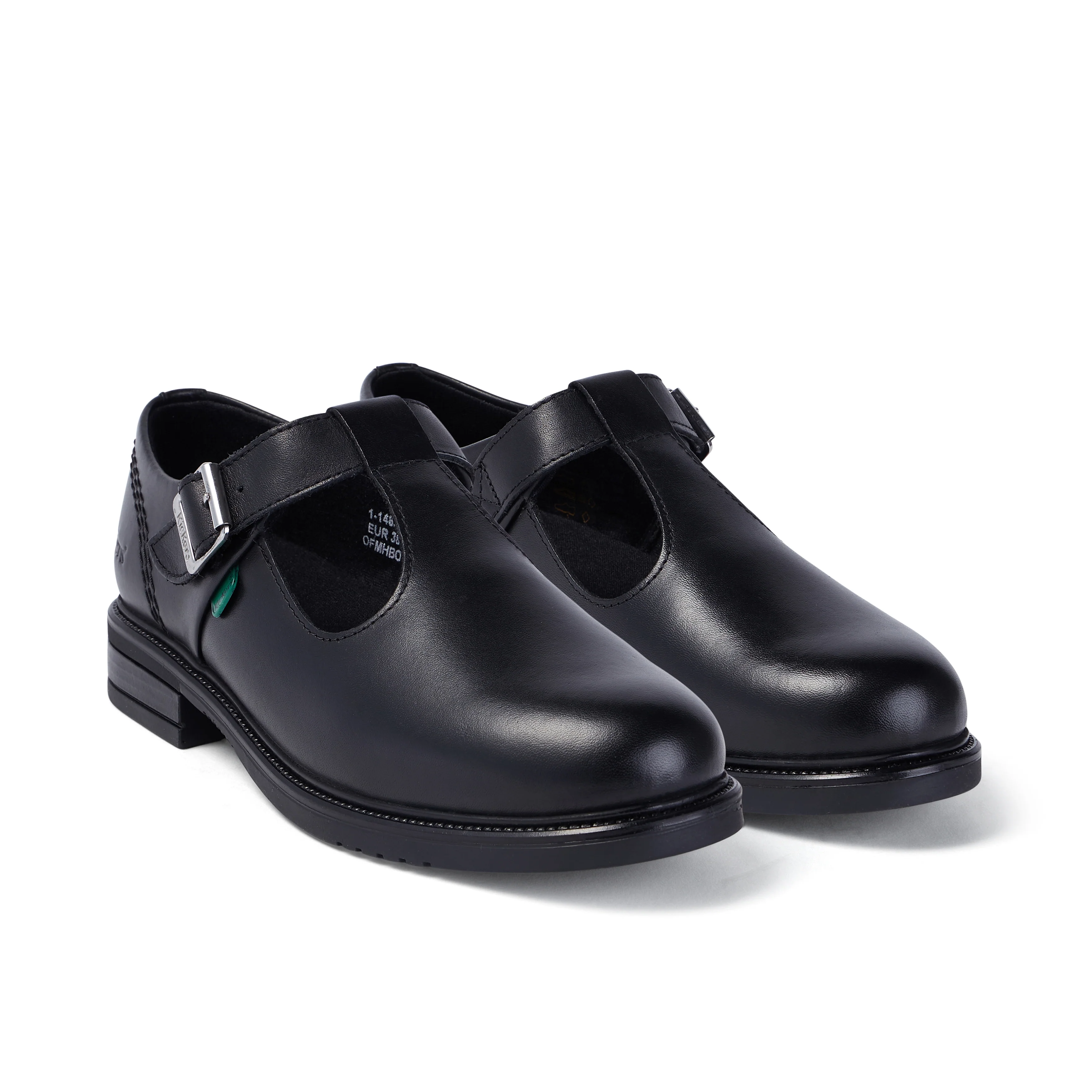Youth Womens Lach T-Bar Leather Black - Image 3